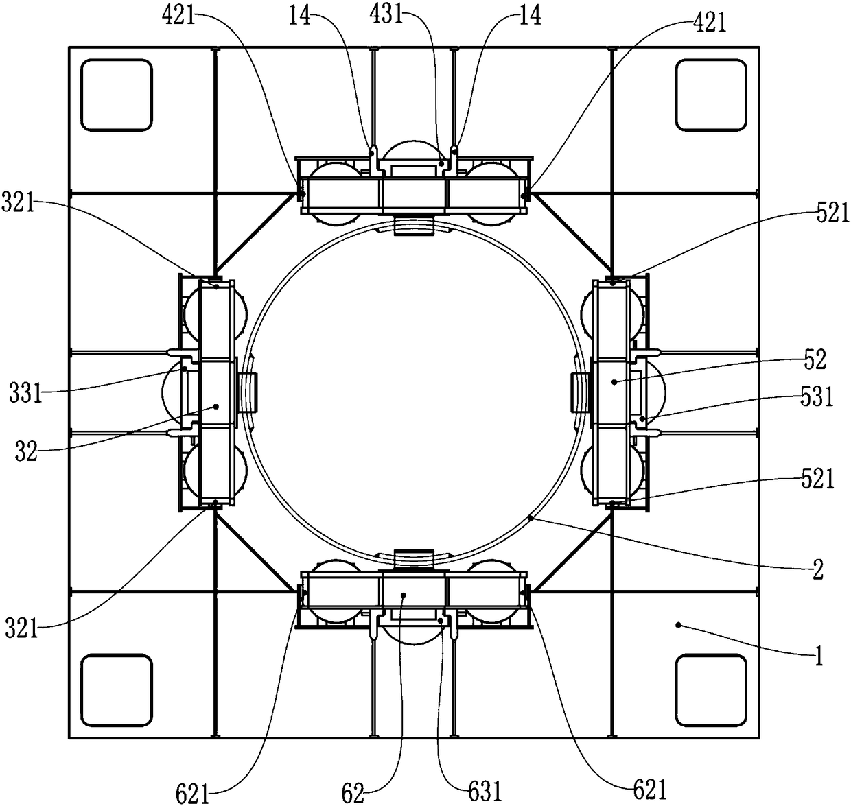 Screw bolt type continuous lifting system and screw bolt type continuous lifting method for offshore platform