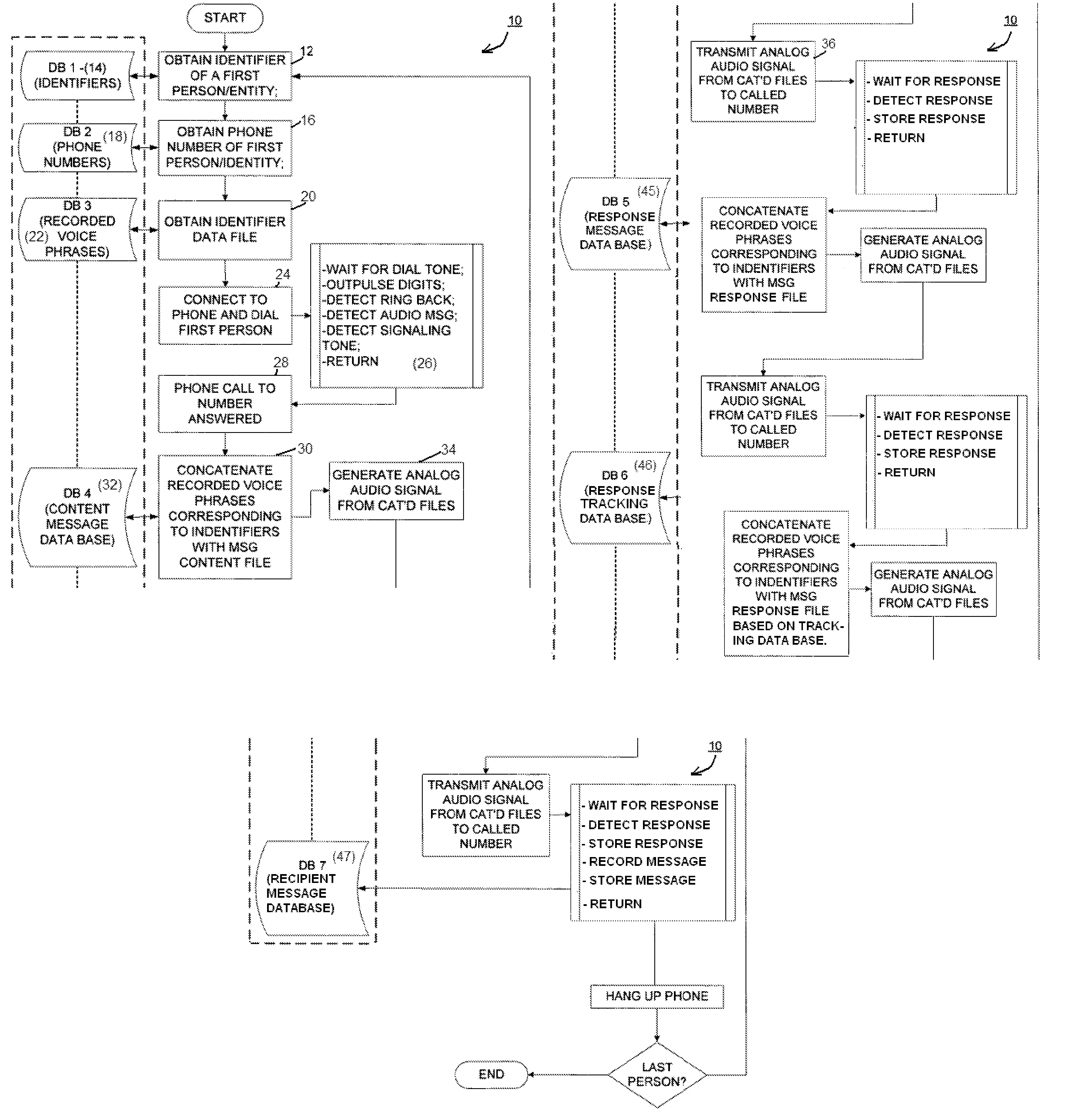 Variable data voice survey and recipient voice message capture system