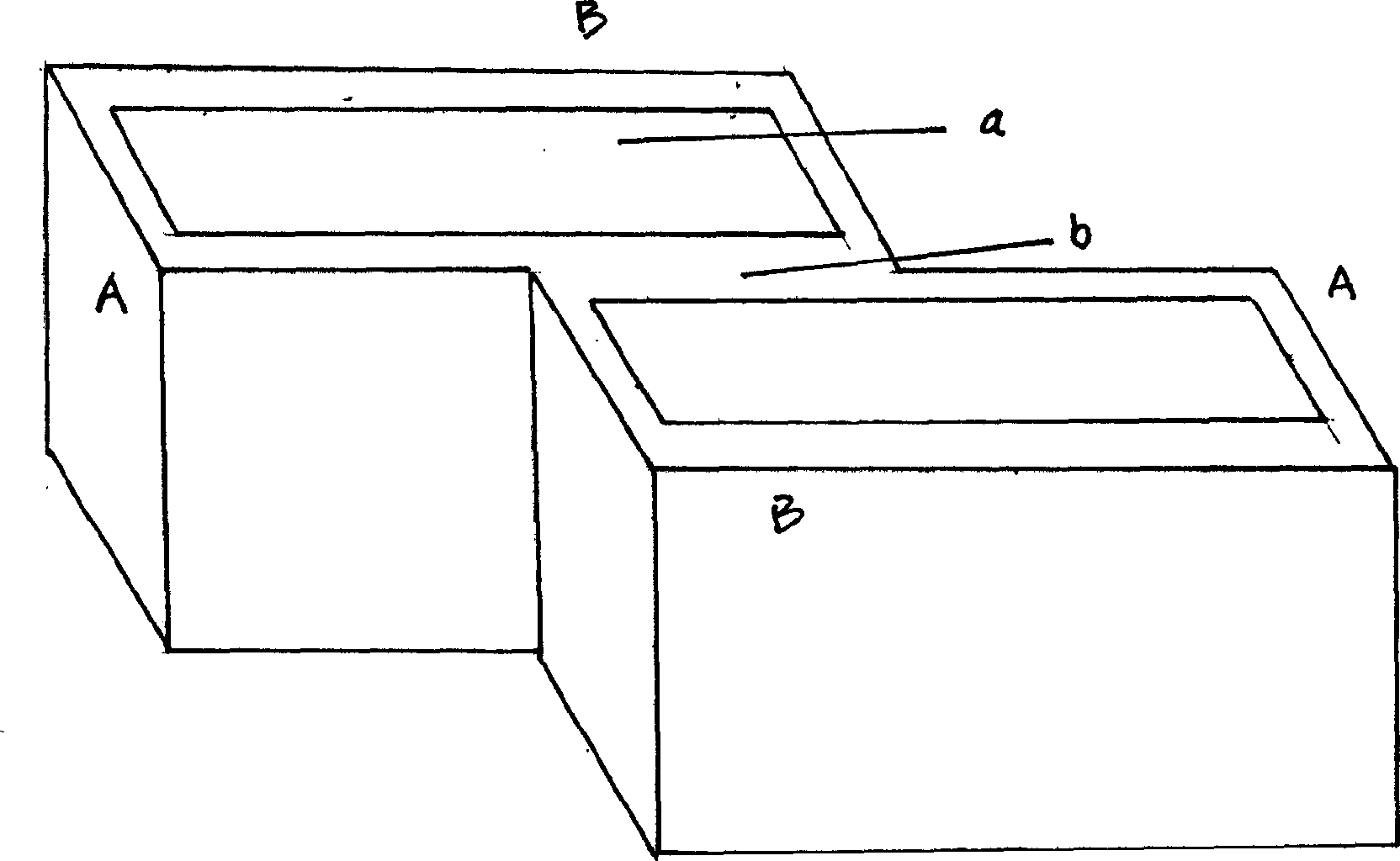 Z-shaped small-sized cement concrete hollow filled non-clod bridge thermal insulation building block and its making method