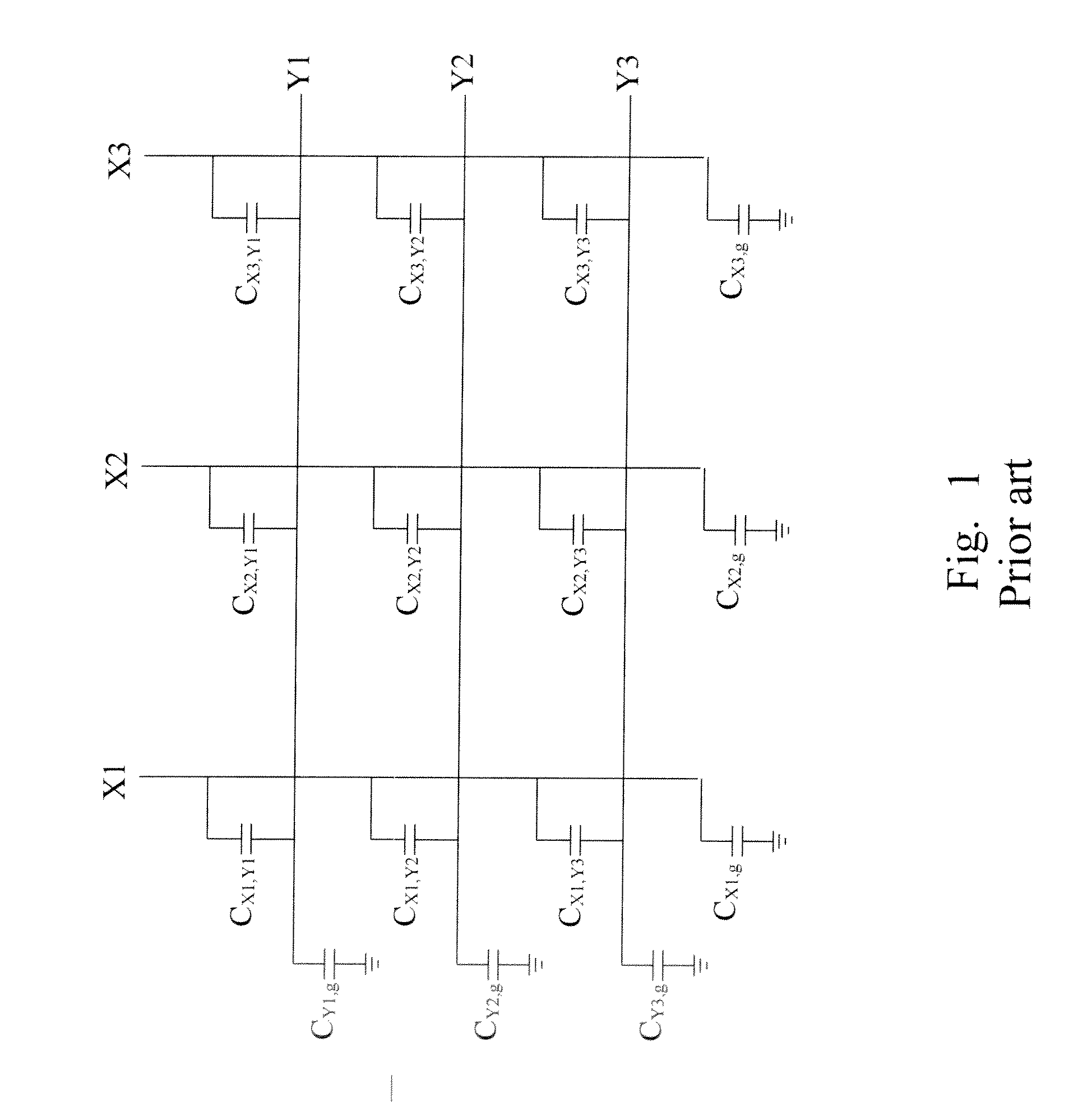 Object positioning for an x-y projected capacitive touch panel