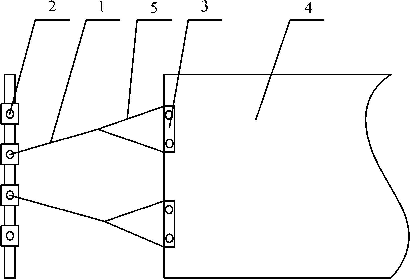 Two-fabric one-membrane sliding layer paving method and tensioning device thereof