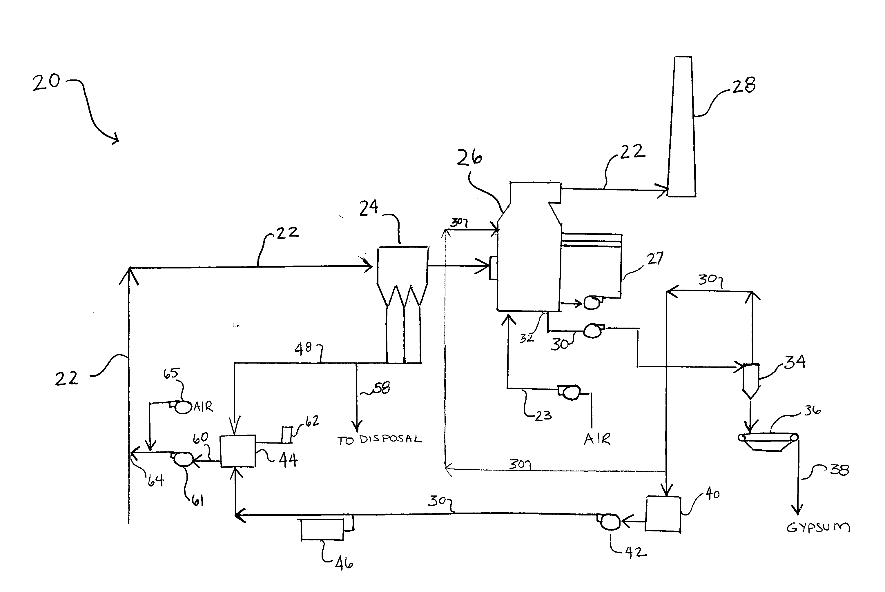 Reduced liquid discharge in wet flue gas desulfurization