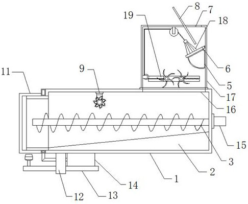 Extrusion device used for producing wood-plastic floor and capable of conveniently replacing die head