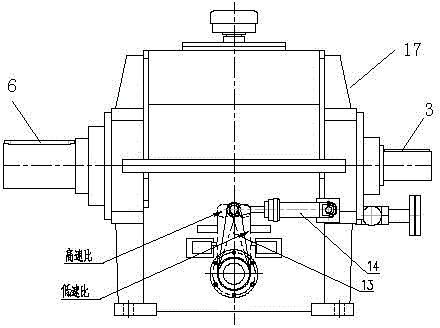 Special driving compound gear box of cold-rolling stainless steel sheet recoiling machine set