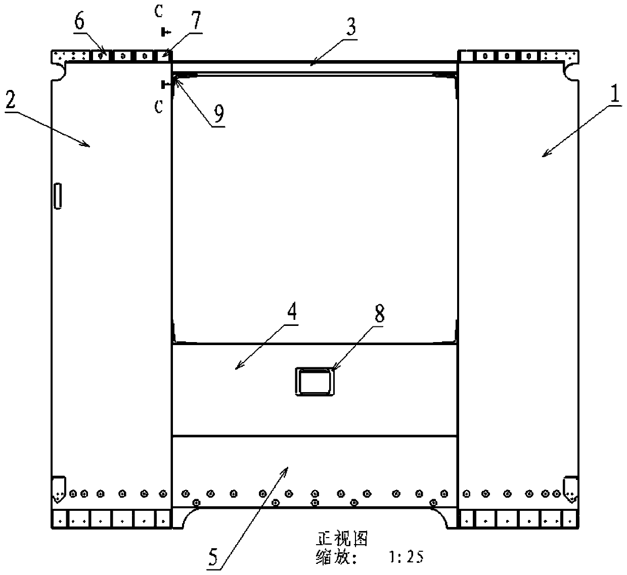 Novel aluminum alloy profile tailor-welded side wall structure and assembly welding process thereof