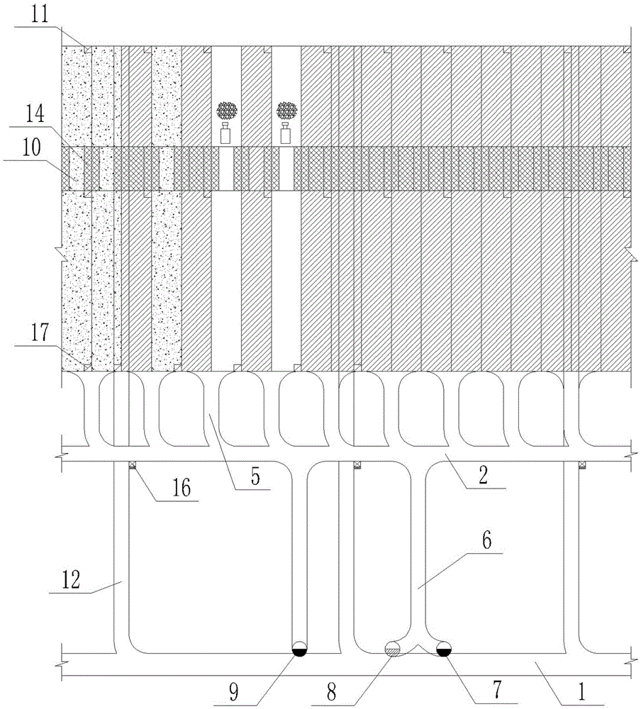 Filling mining method for continuous backstoping of gently inclined parallel medium thick ore body group