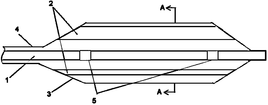 Expanding continuous-flow balloon catheter and preparation method thereof