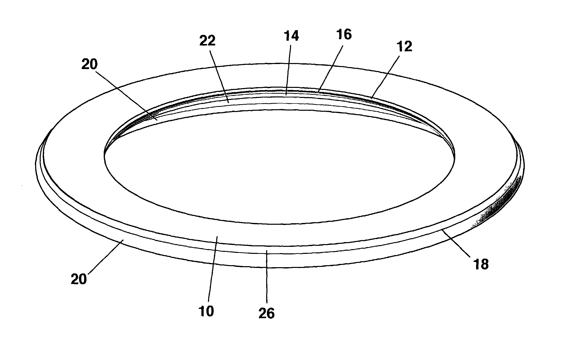 Flexible airfoil ring for safely flying CD's and DVD's