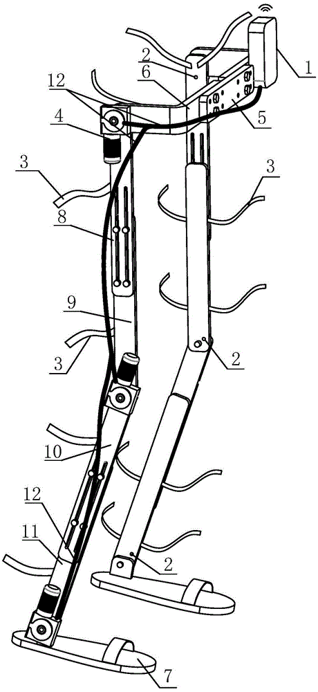 Mechanical leg controlled through thoughts of user and rehabilitation walking method