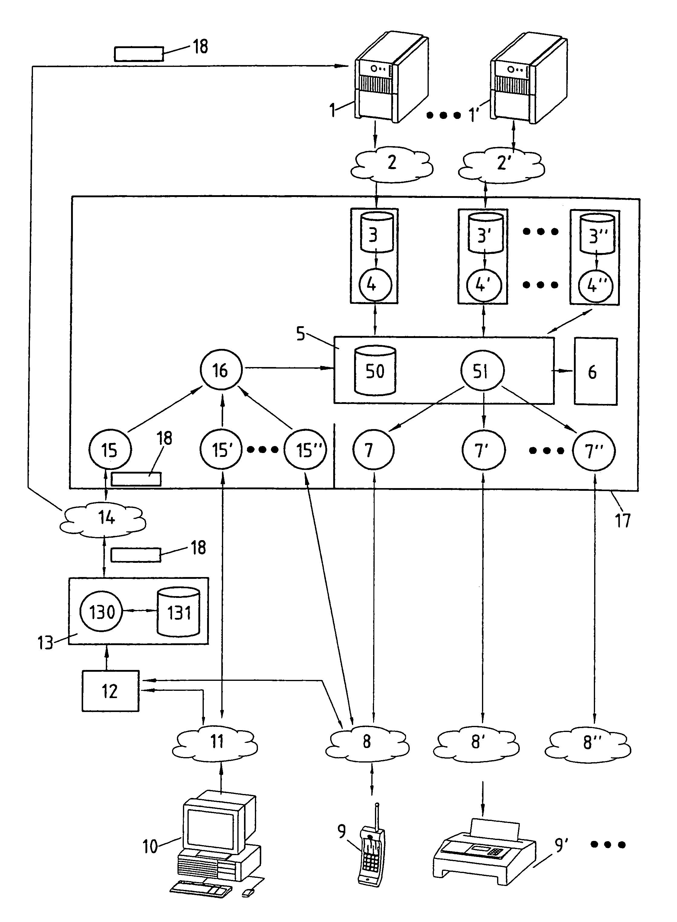 Method for broadcasting addressed data to a plurality of users