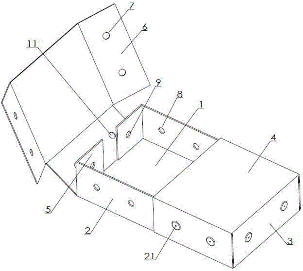 Lidded packaging box conveniently disassembled at two steps