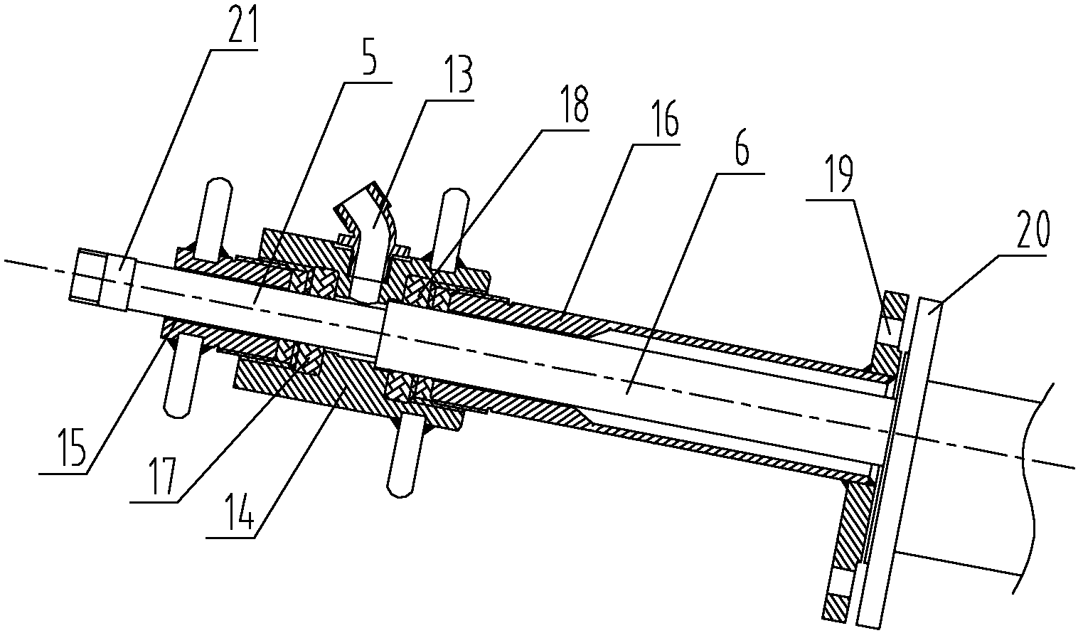 Blast furnace oxygen enrichment coal powder injection device and method off-line assembly and disassembly thereof