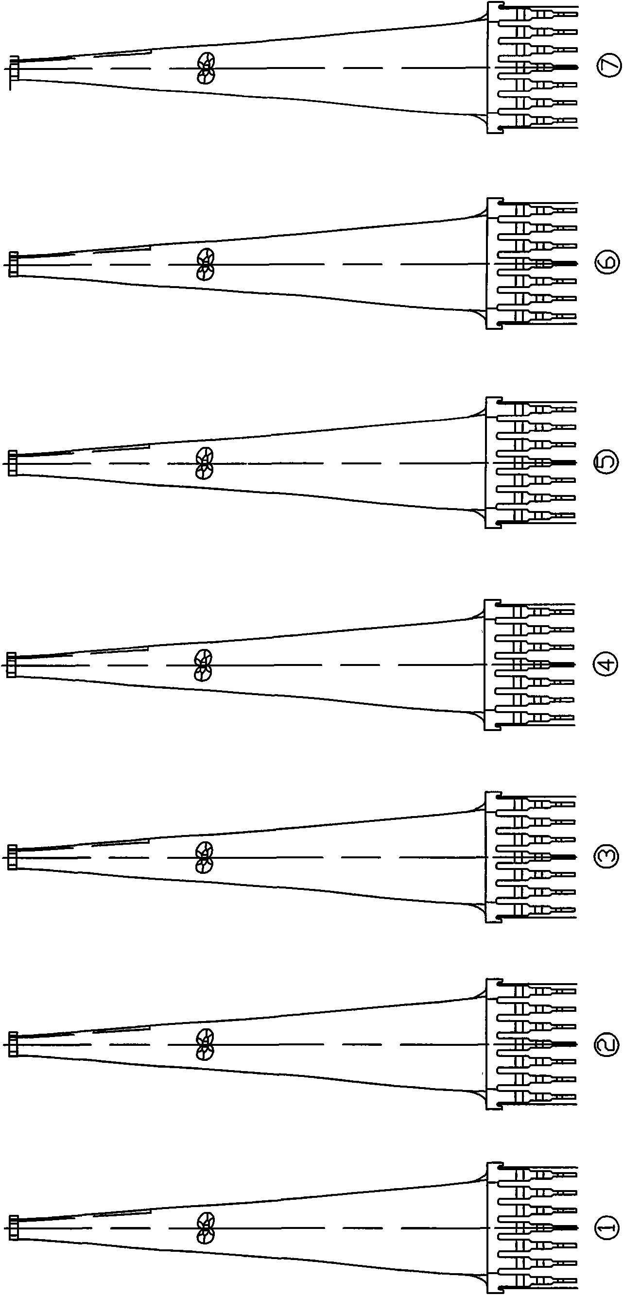 Processing technology of steam turbine seven-fork blade root pin holes and special fixture