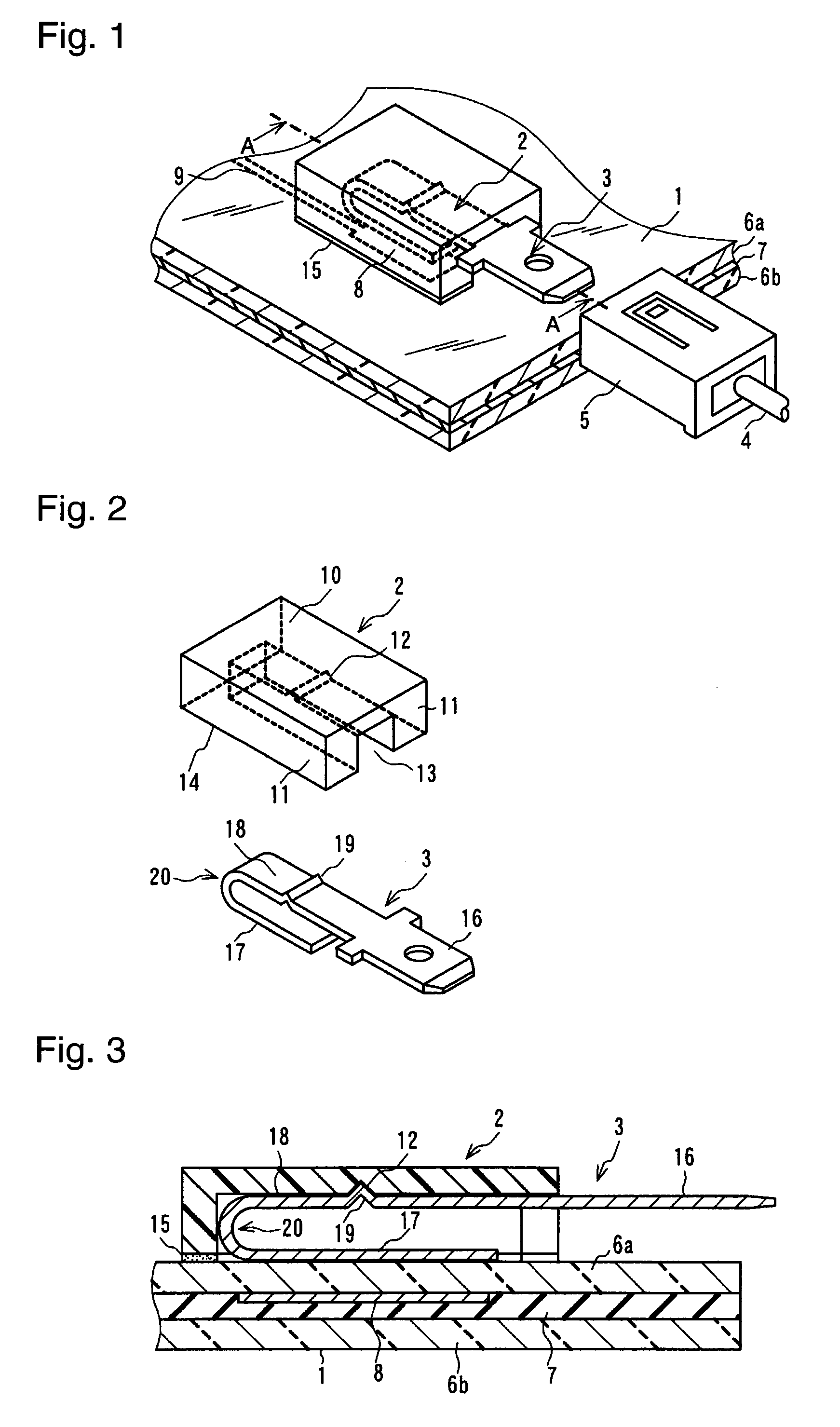 Wire connection structure for laminated glass and laminated glass including such a wire connection structure