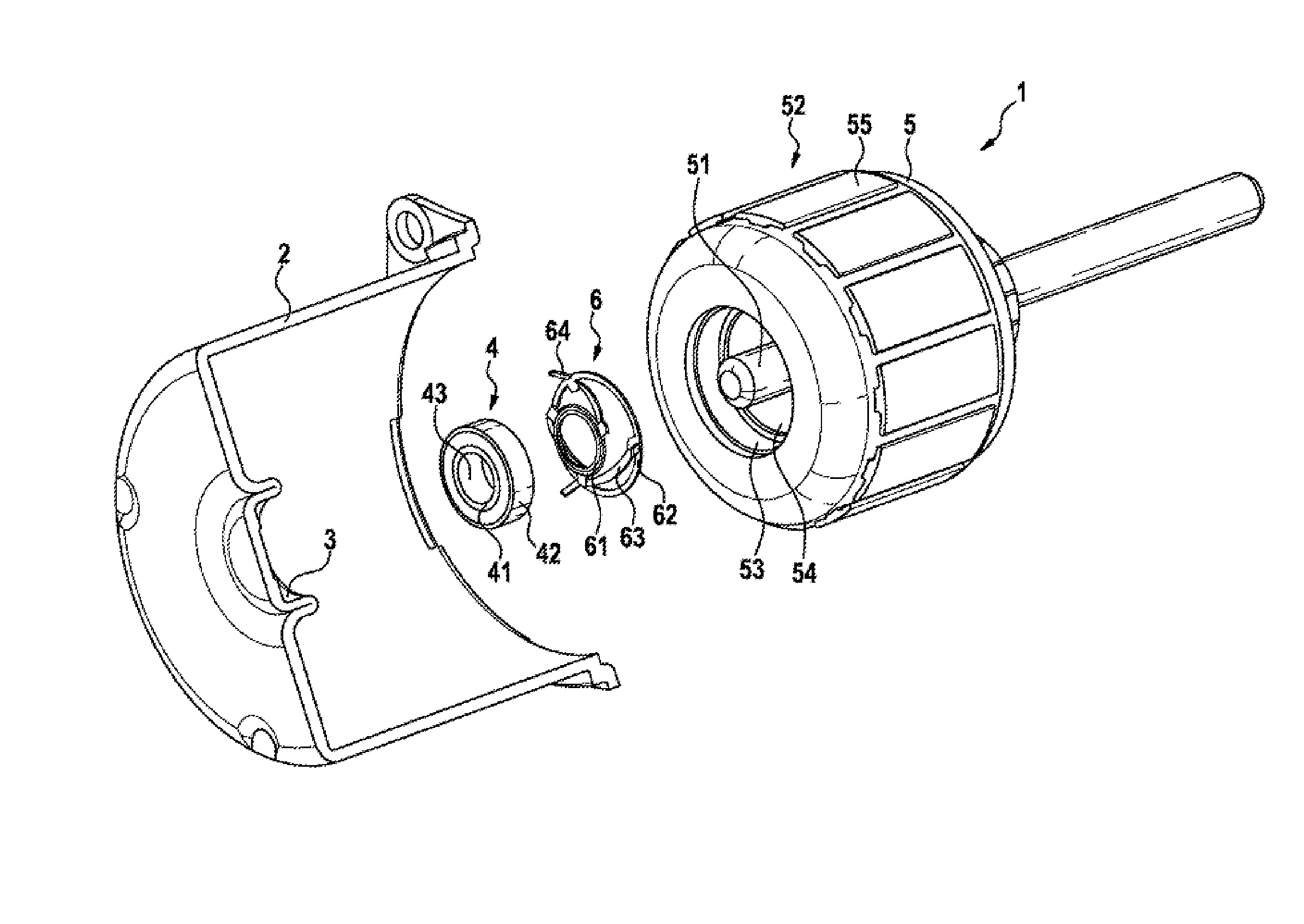 Electric machine having an axial spring element