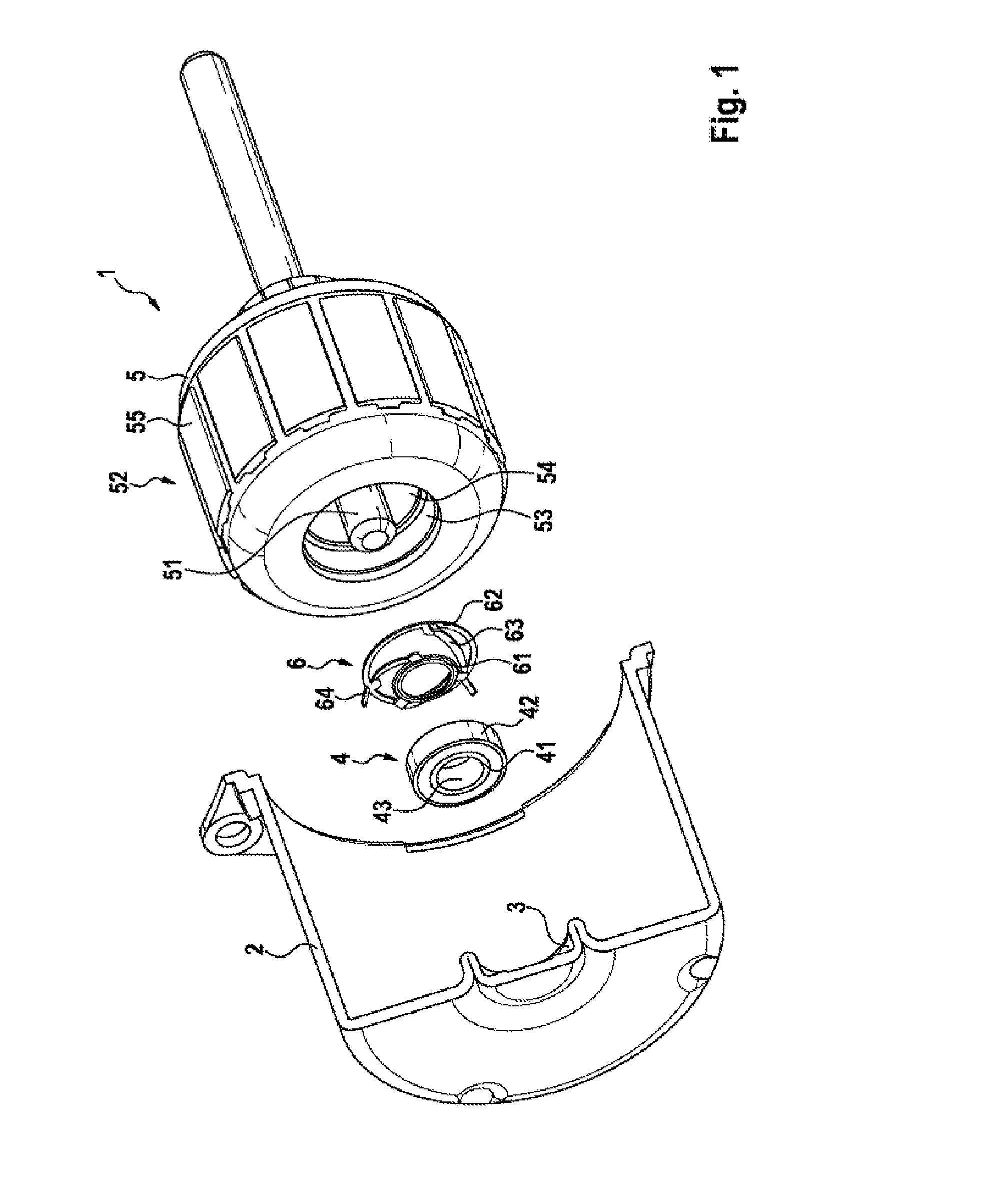 Electric machine having an axial spring element