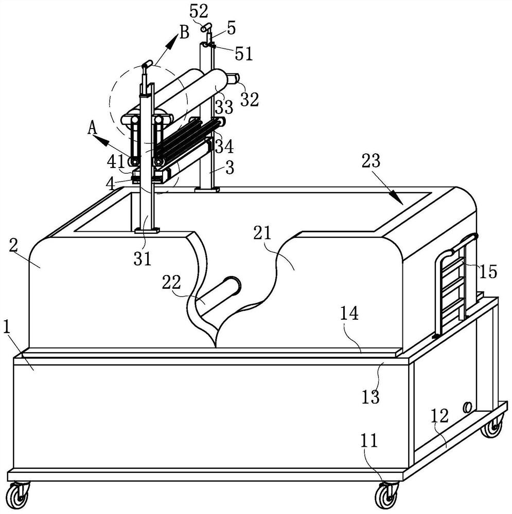 A cloth printing and dyeing device that can clean up debris based on the big data technology of the Internet of Things