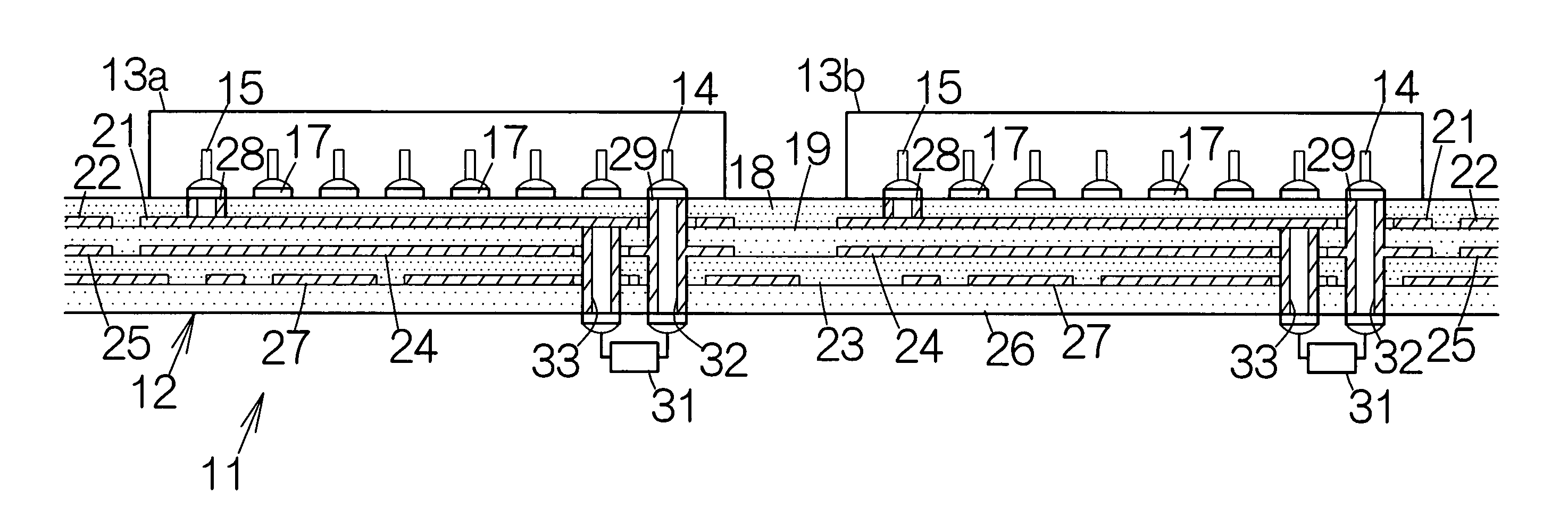 Printed wiring board including power supply layer and ground layer