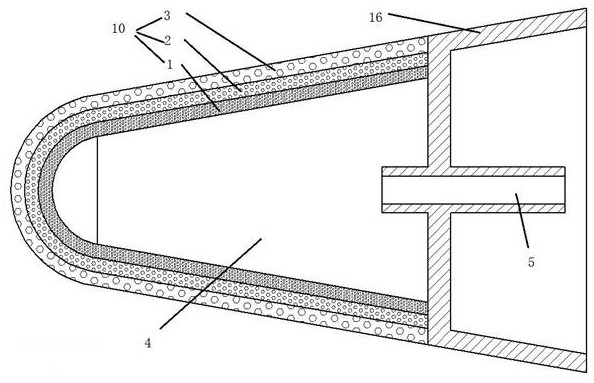 Layered gradient porous material sweating cooling structure and aircraft