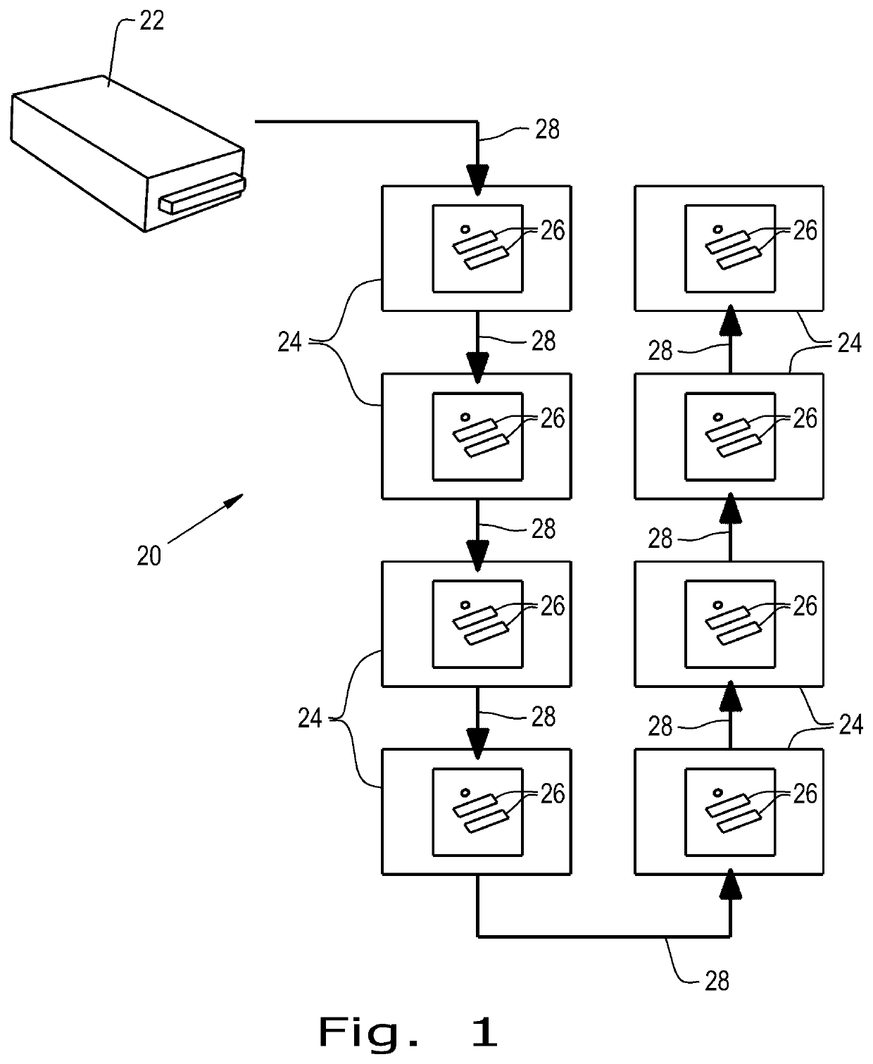 Modular charging system and method of delivering electric power through the same