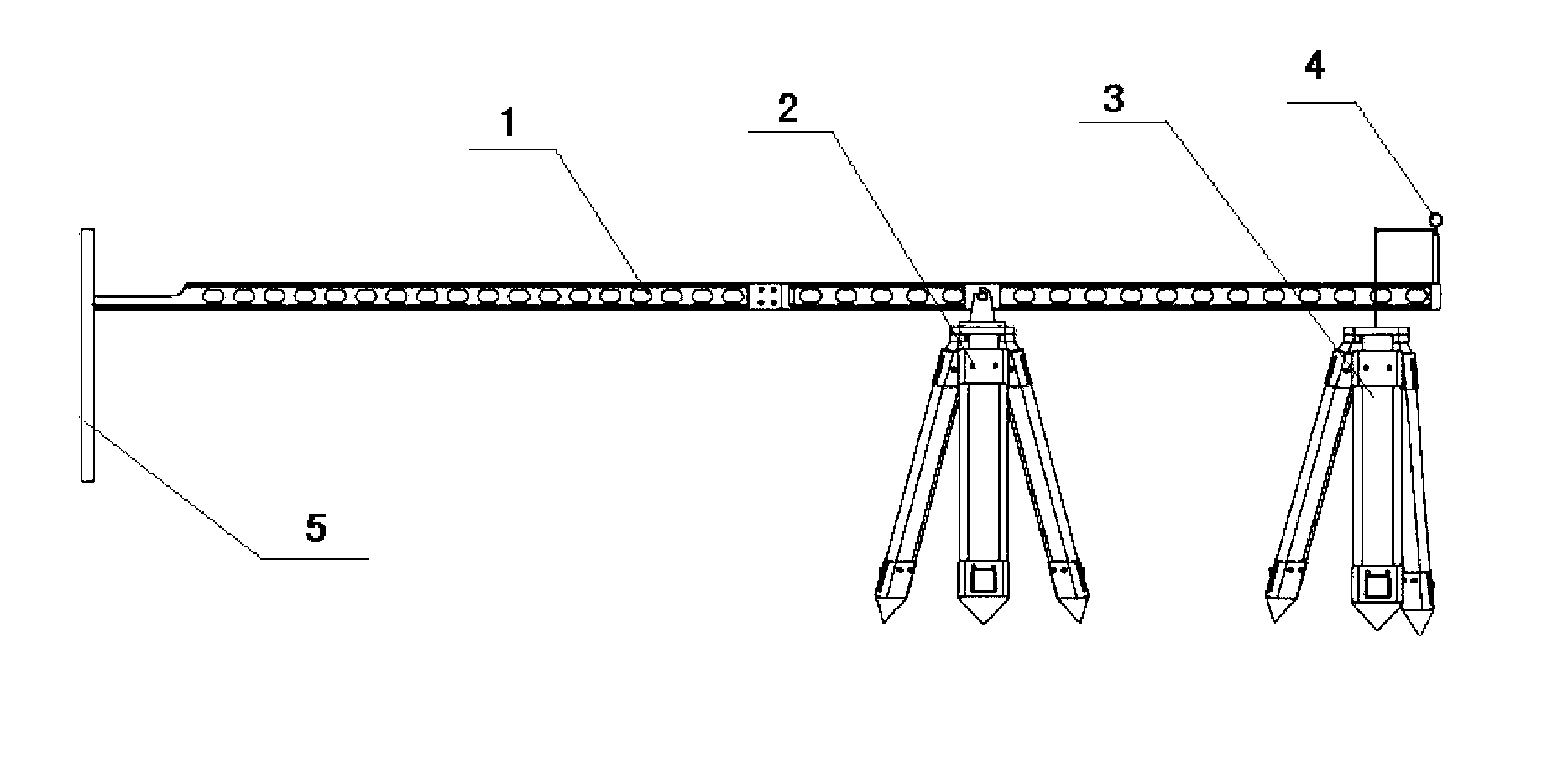 Rigid pavement deflection test device and test method thereof