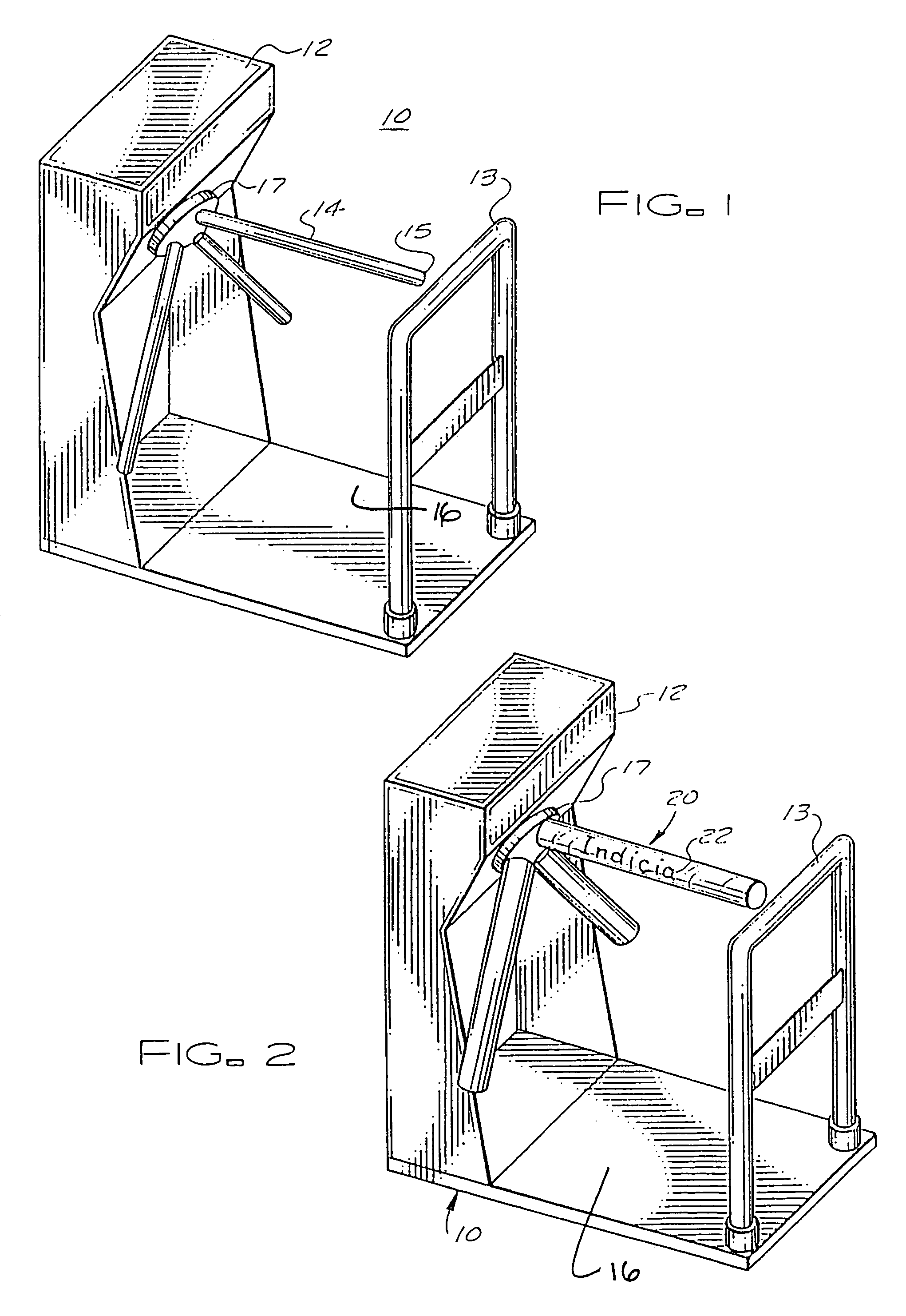 Method of displaying advertising on a turnstile