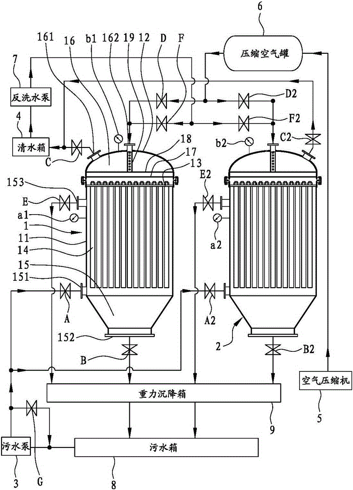 Apparatus and method for reclaiming waste water from a road cleaning and sweeping vehicle