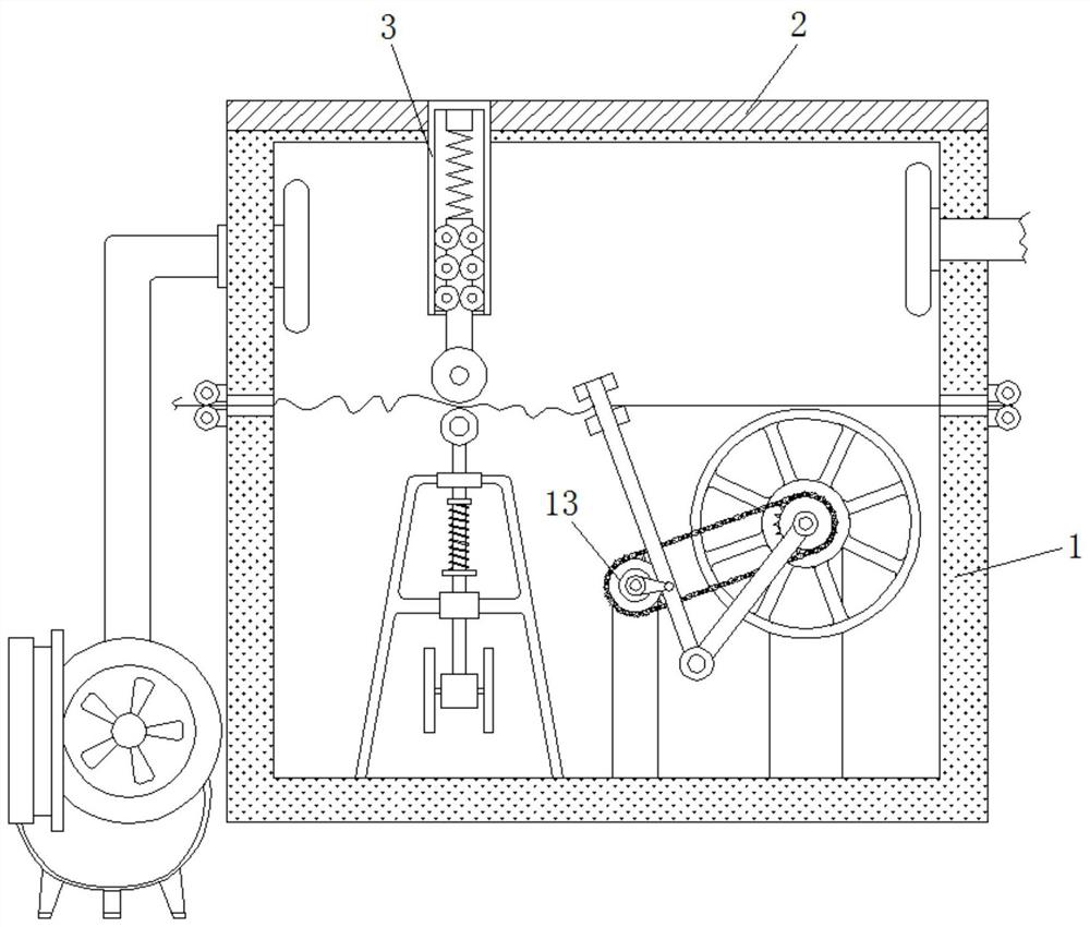 Textile waste silk clearing device with shaking function