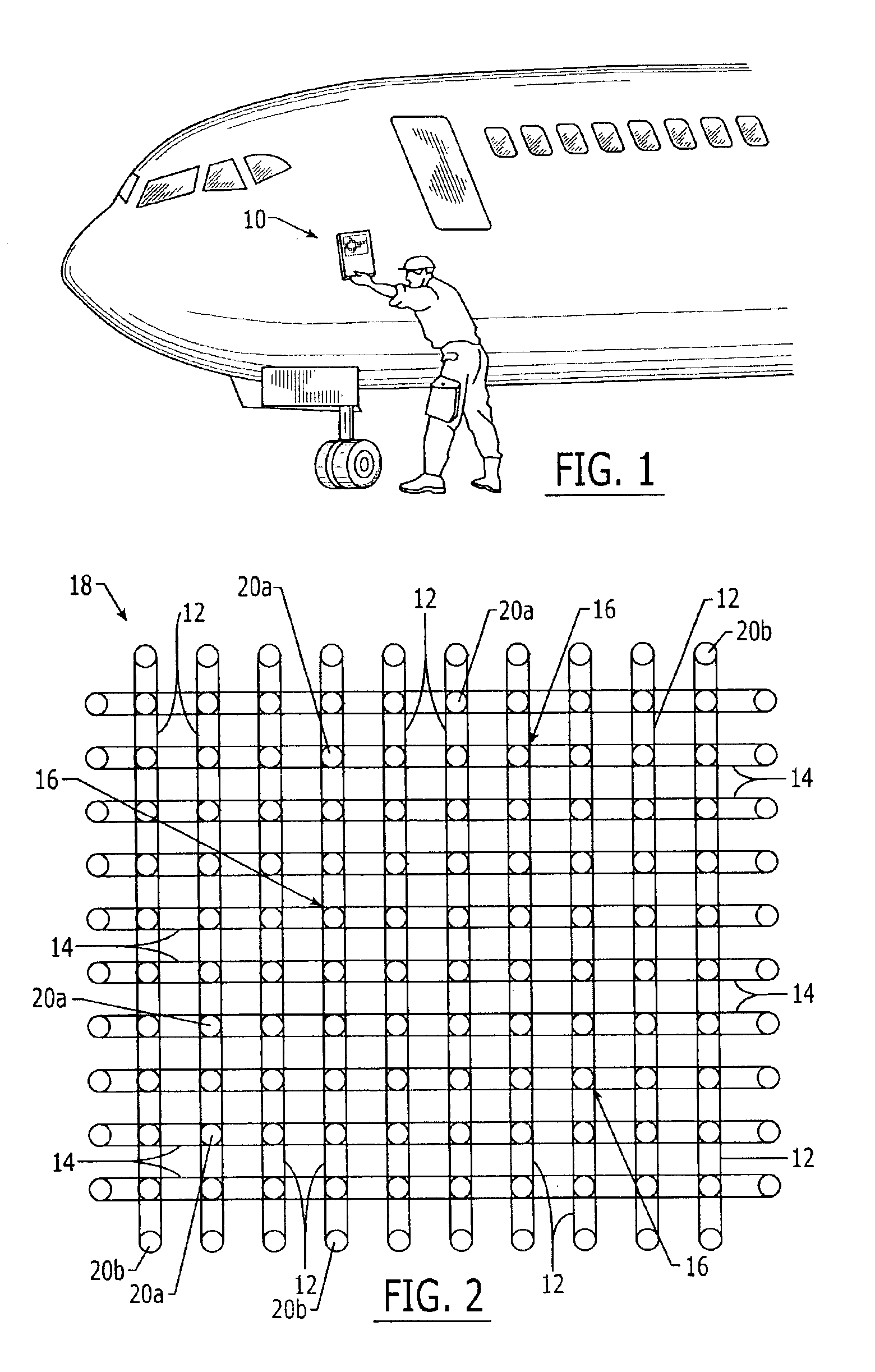 Eddy current probe having sensing elements defined by first and second elongated coils and an associated inspection method