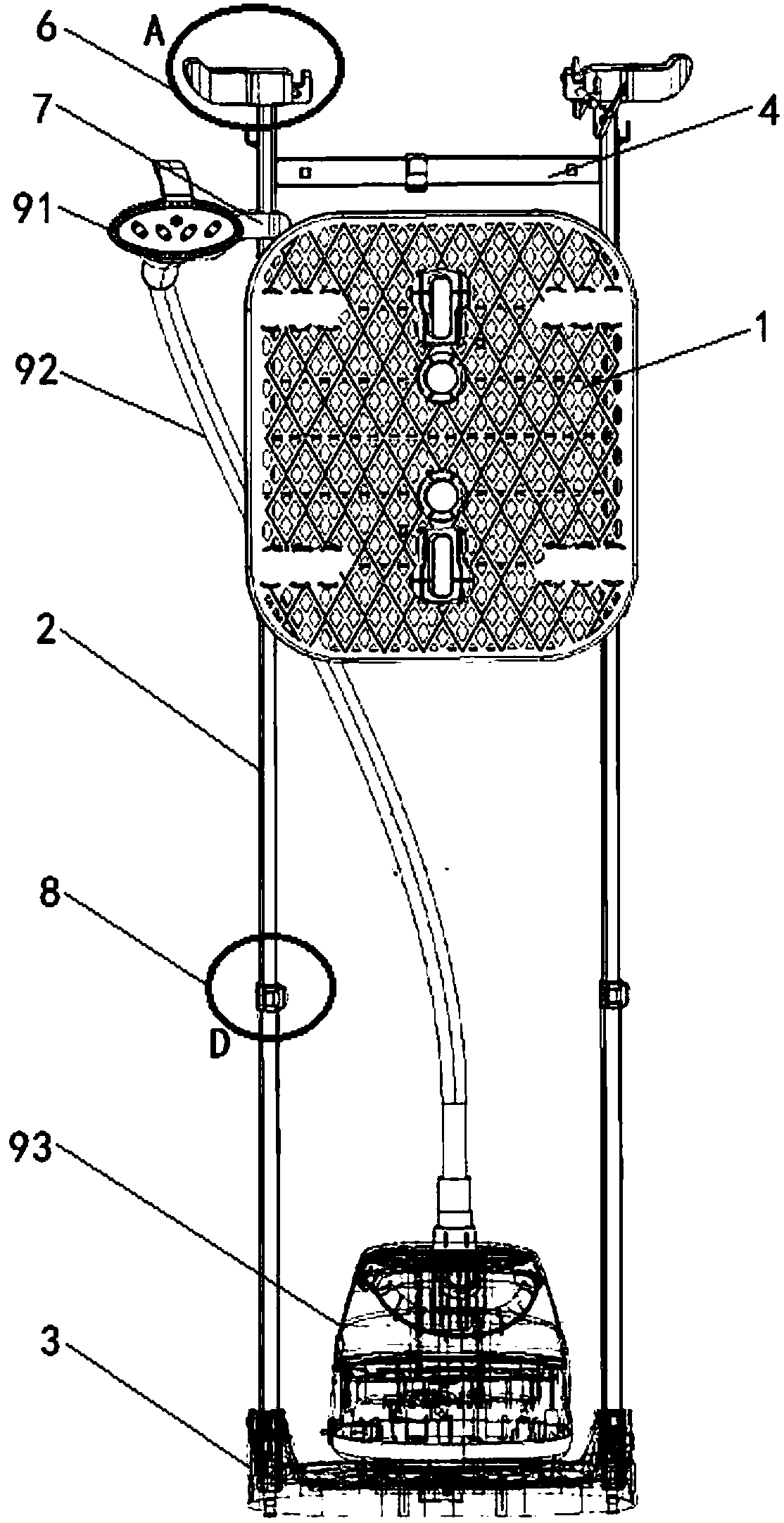 Ironing table and garment steamer using ironing table