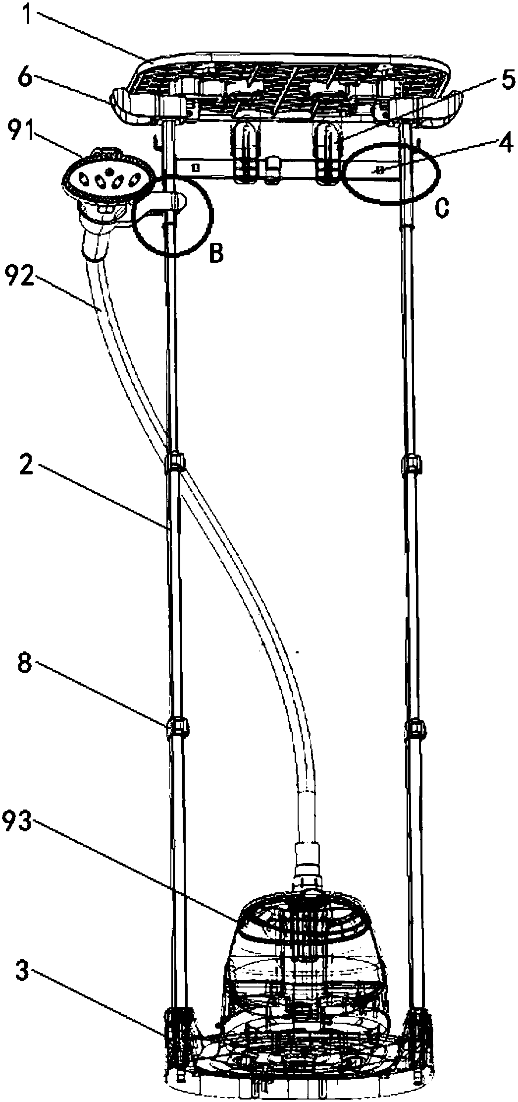 Ironing table and garment steamer using ironing table