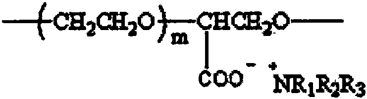 Water-based hydraulic fluid anti-wear additive, namely carboxylic acid amine salt modified polyethylene oxide