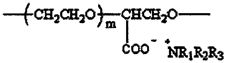 Water-based hydraulic fluid anti-wear additive, namely carboxylic acid amine salt modified polyethylene oxide