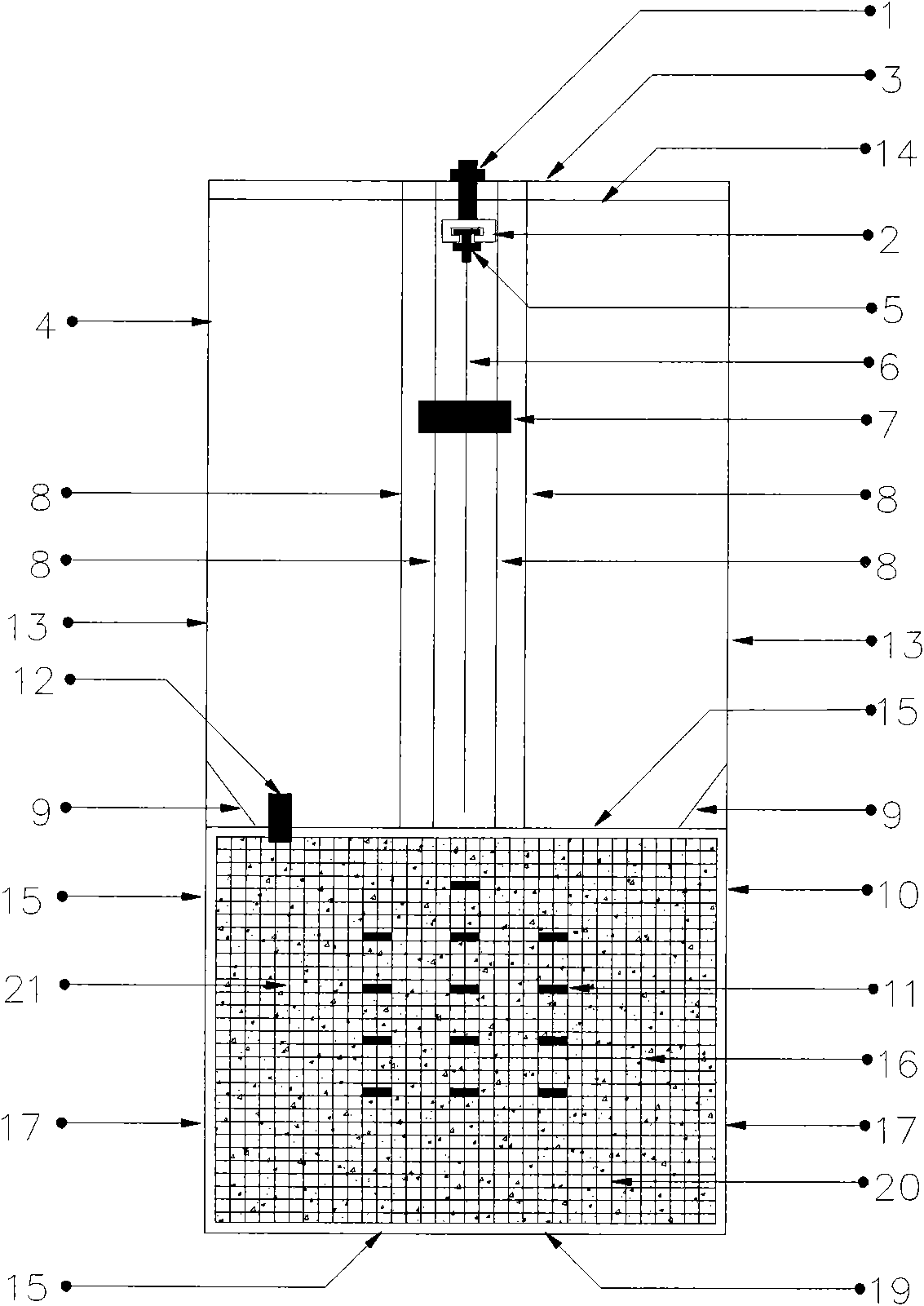 Semi-module test box for dynamic compaction reinforced foundation model test