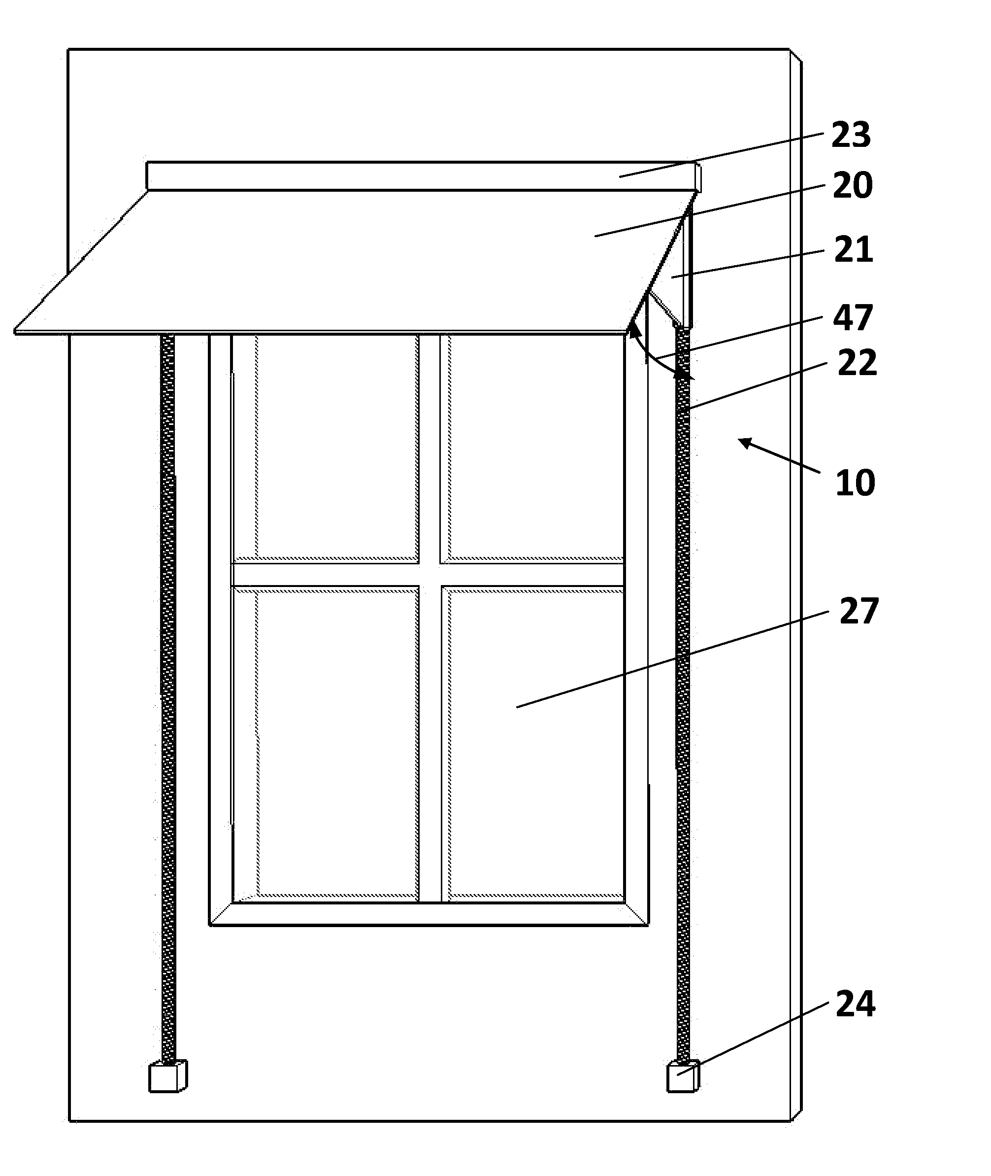 Adjustable All-Season Window Awning/Light Shelf and Operating Mechanism Therefor