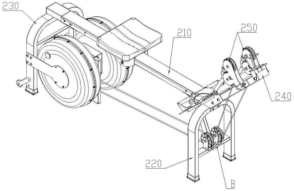 Double-resistance-system water resistance type rowing machine