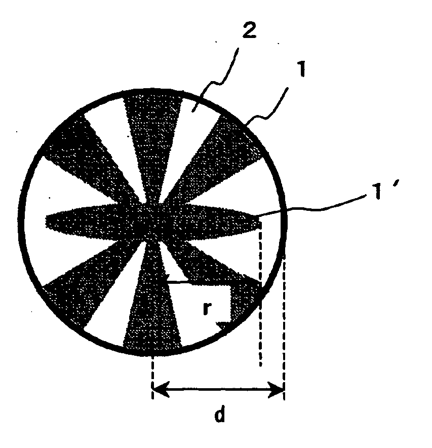 Splittable conjugate fiber, aggregate thereof, and fibrous form made from splittable conjugate fibers