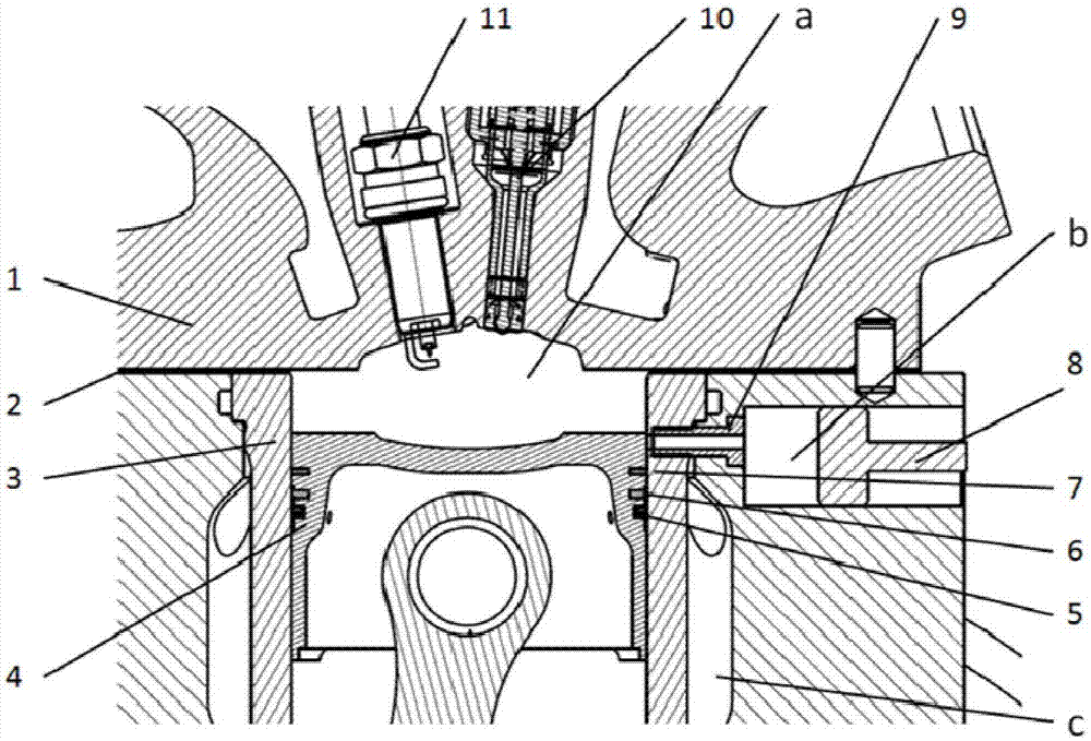 Air cylinder achieving gasoline engine compression ratio continuous variation and work method thereof