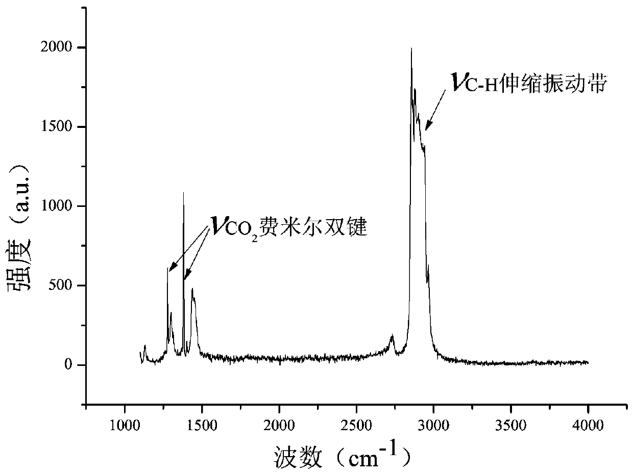 Method and device for in-situ online determination of solubility of CO2 in alkane