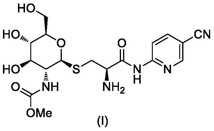 Derivative containing glucosamine and nitrile pyridine structure and use thereof