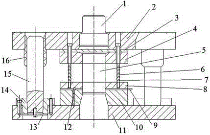 Demountable guide post blanking mould