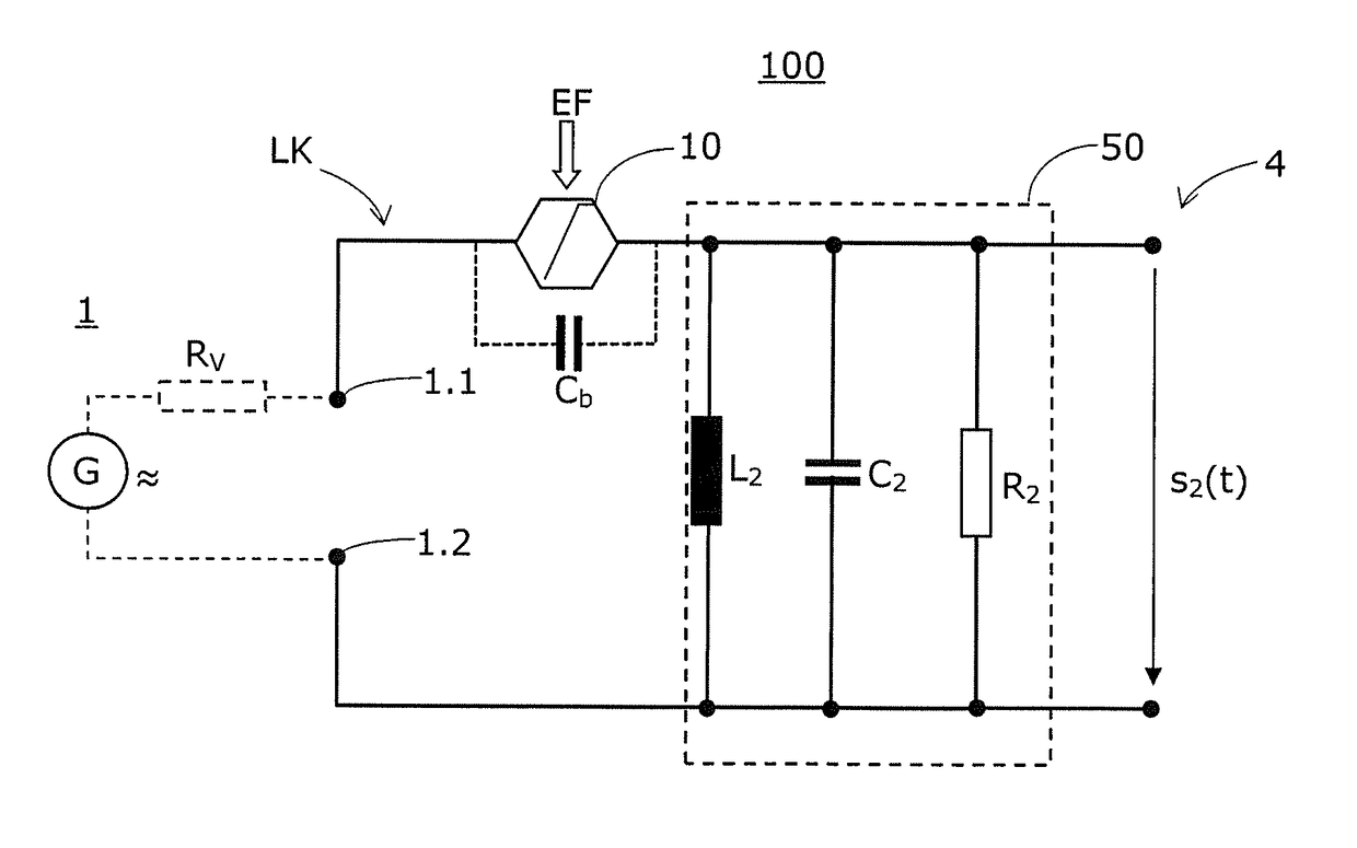 Apparatus comprising an oscillator circuit, use of such an apparatus in a radiation field as well as method for operating such an apparatus in a radiation field