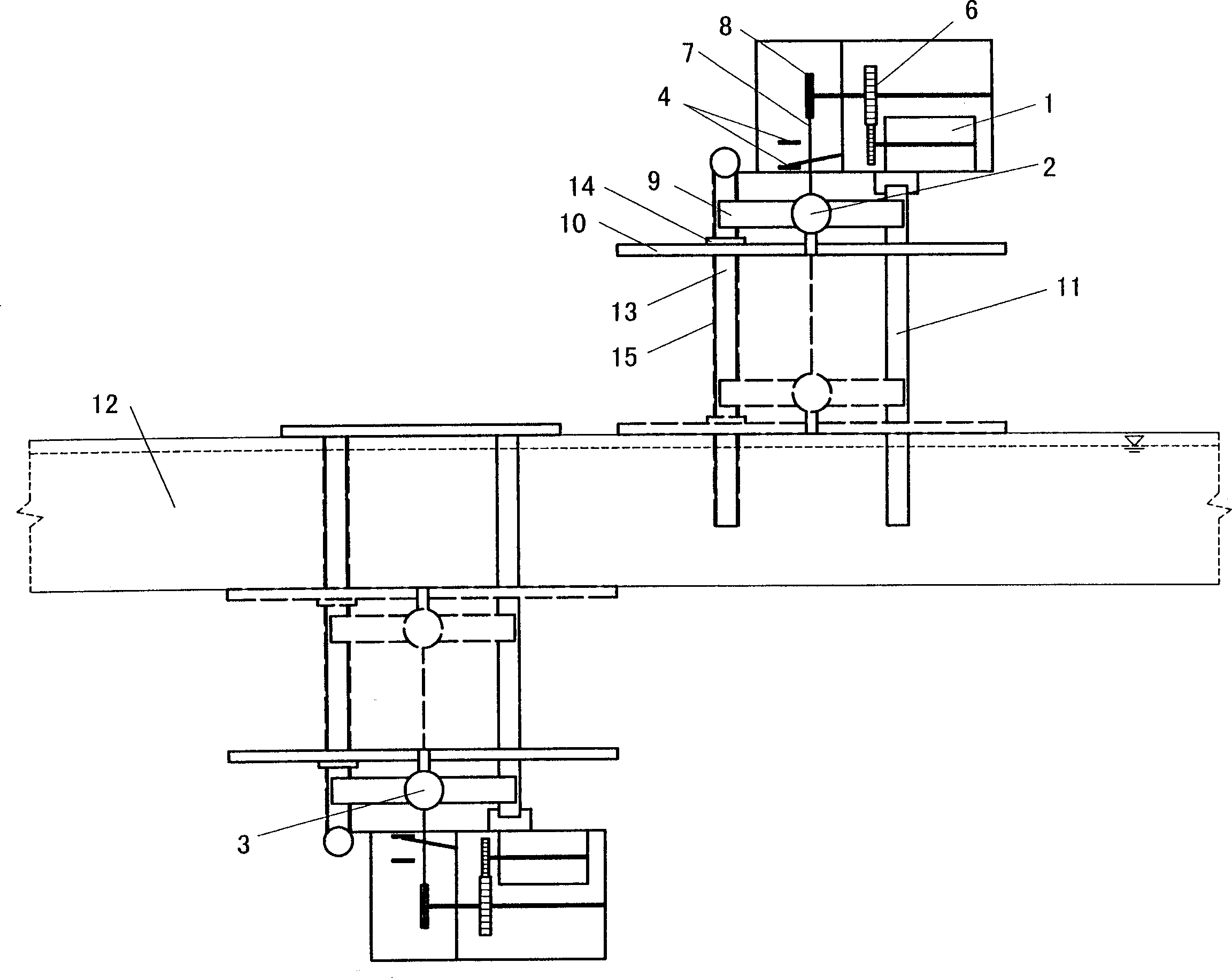 Contact type automatic ice and snow depth measuring method