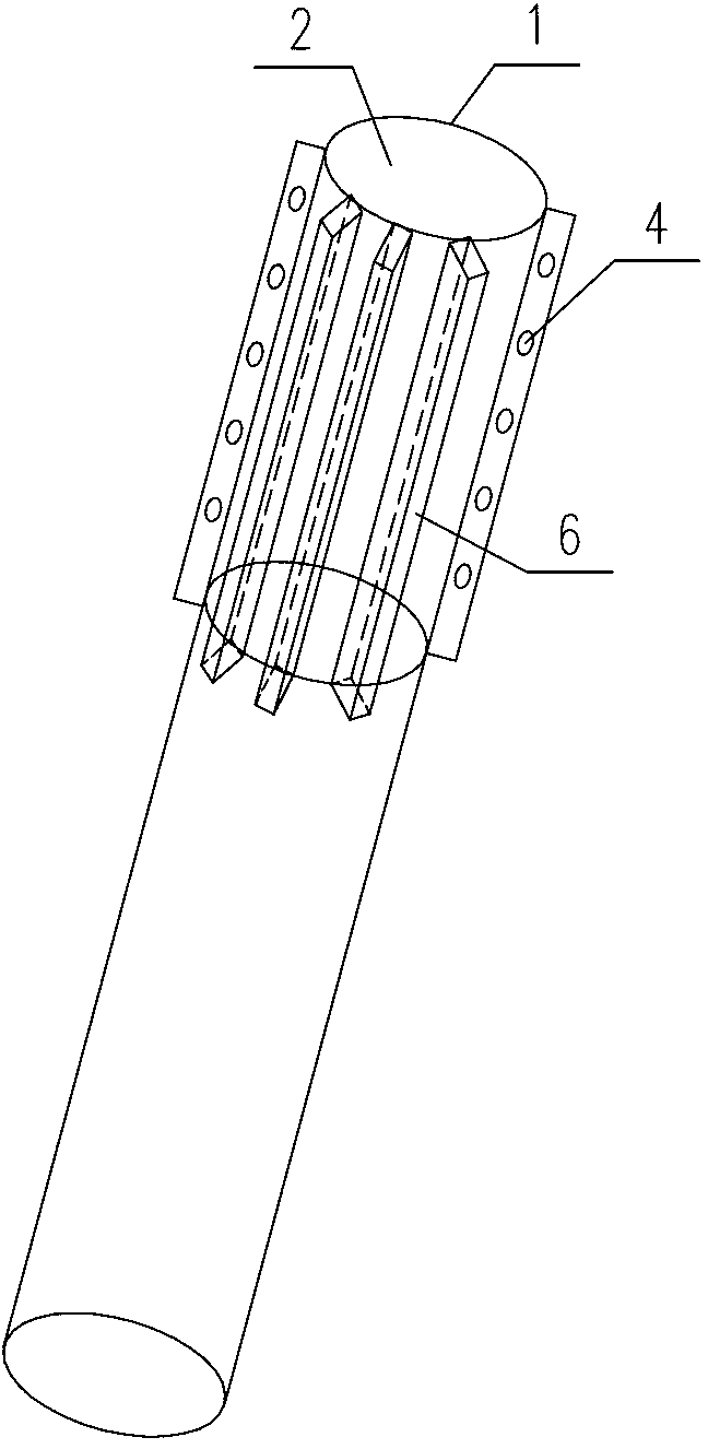 Assembling external restraining precast pile with stiffening ribs and capable of preventing bending and shear damage