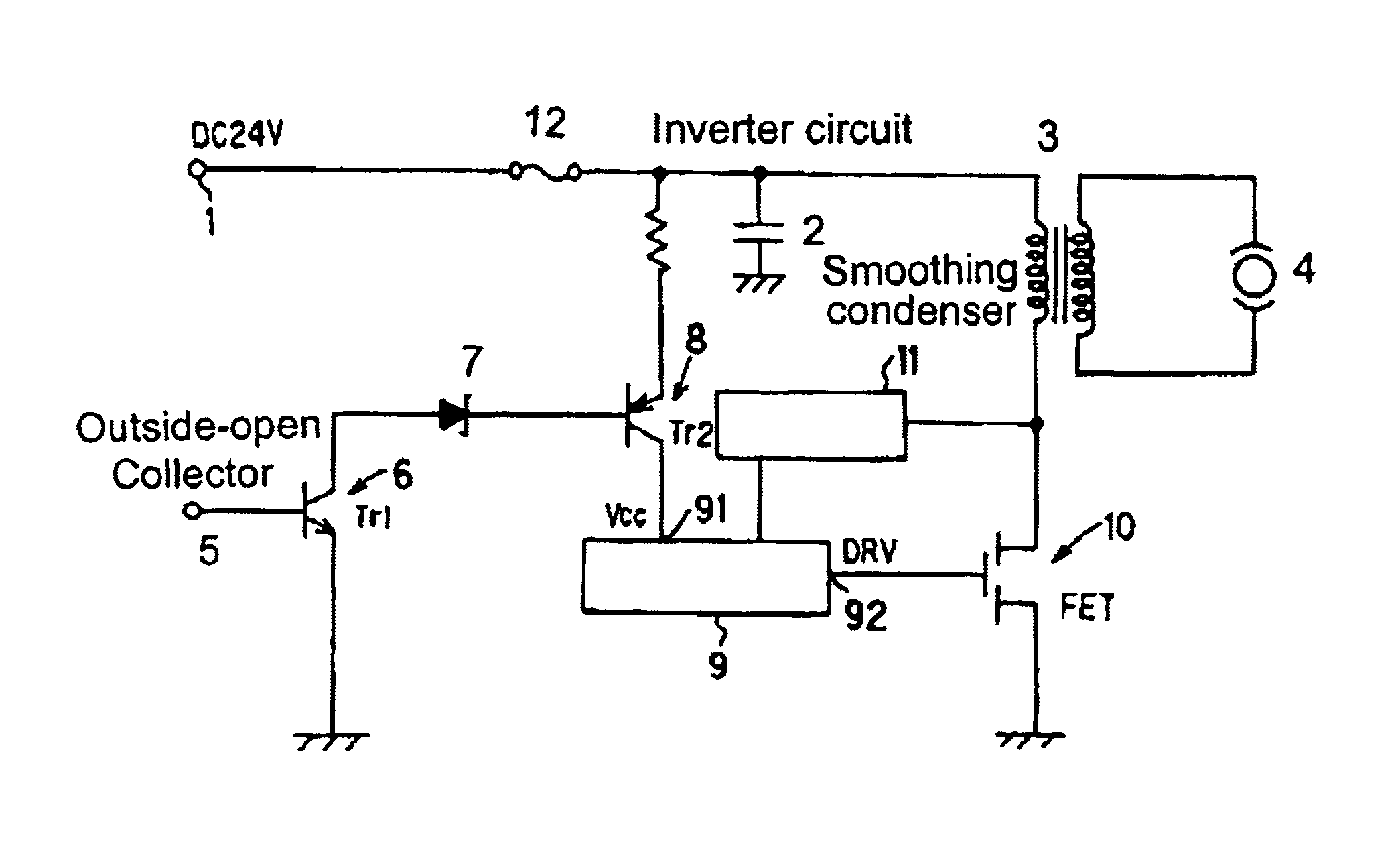 Rare gas discharge lamp lighting apparatus