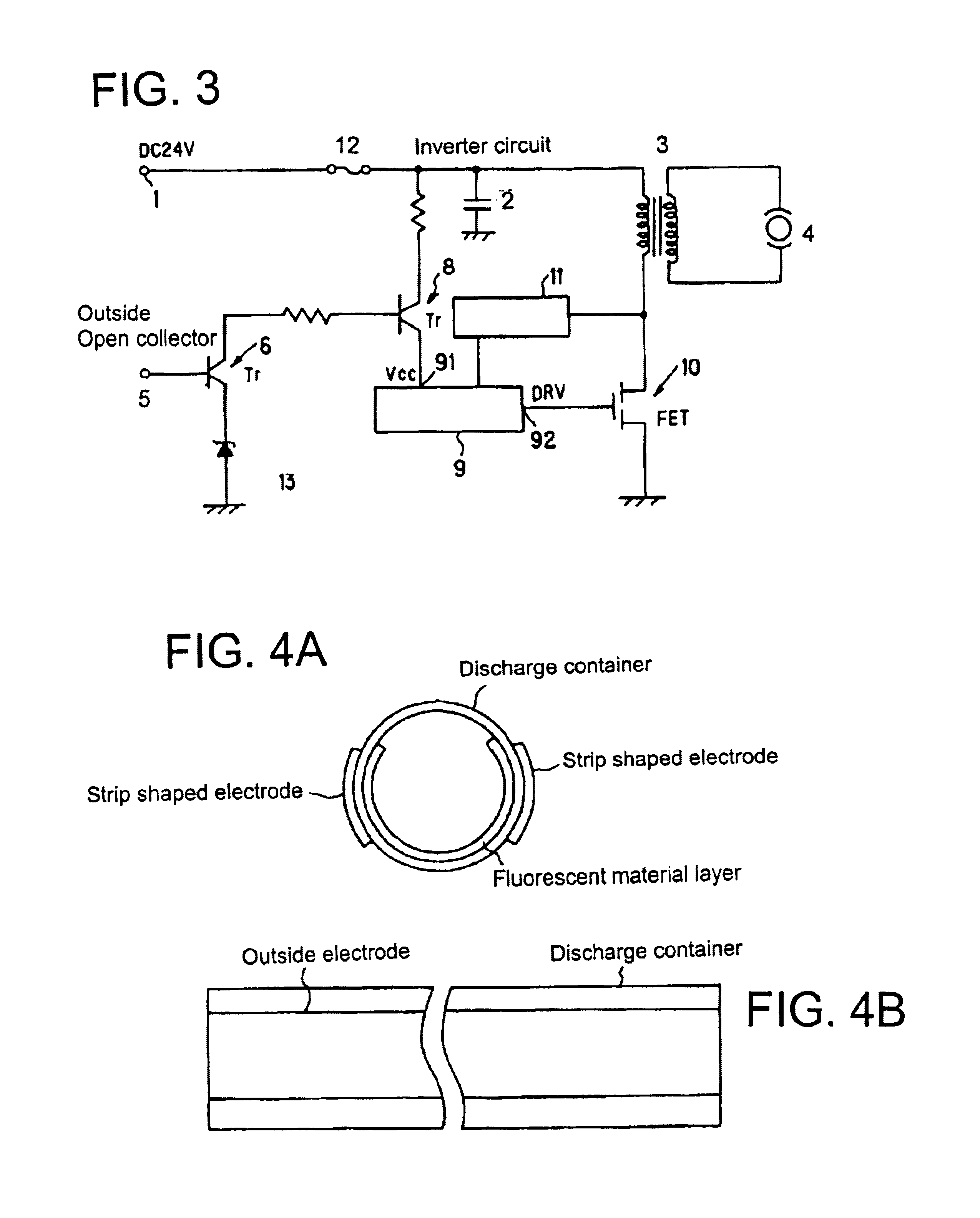 Rare gas discharge lamp lighting apparatus