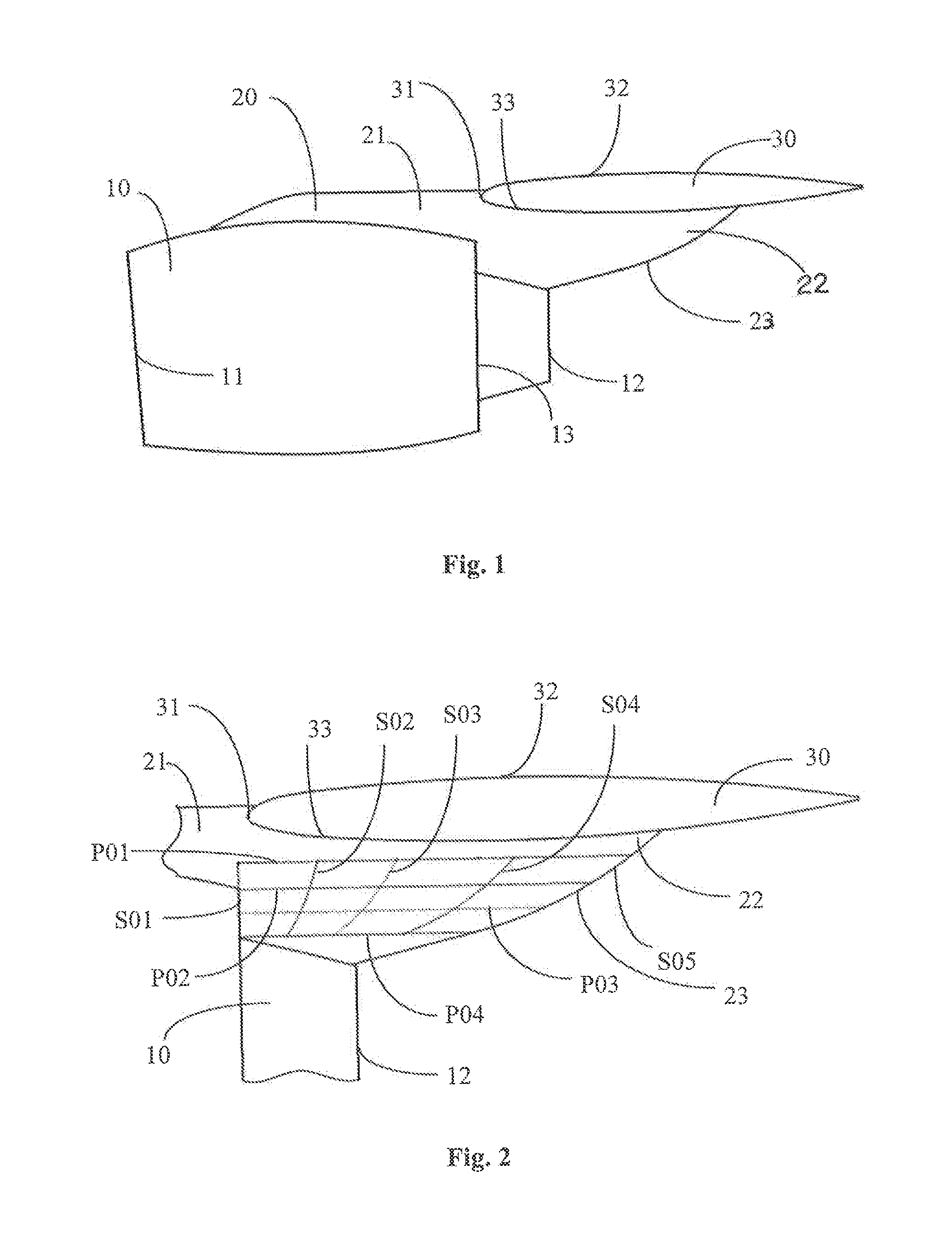 Nose cone structure for pylon of aircraft with wing-hung layout