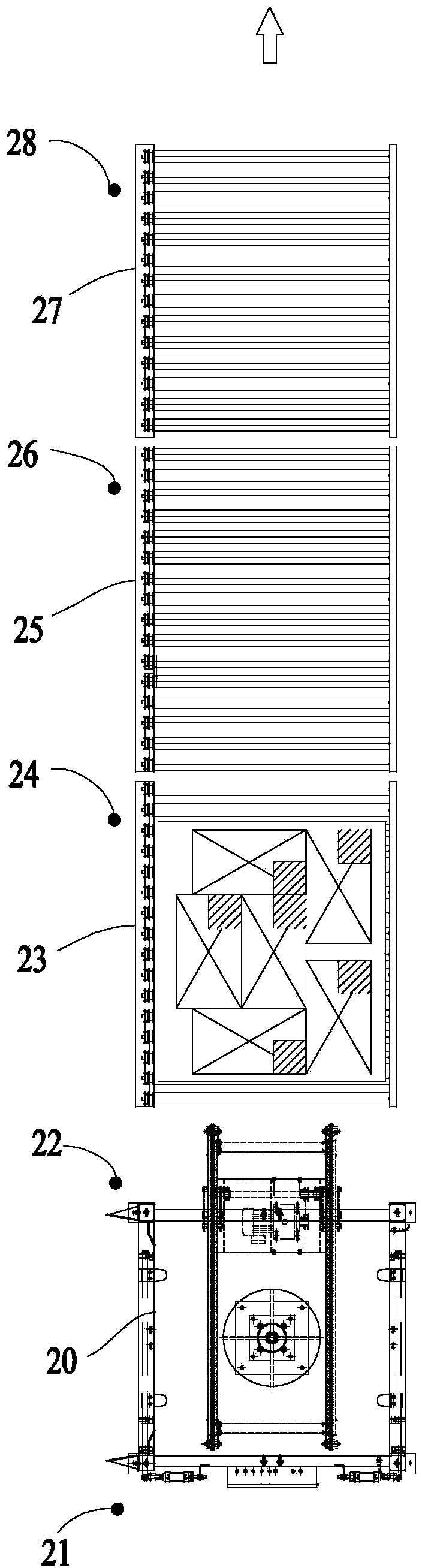 Hybrid stacking production line device and stacking system