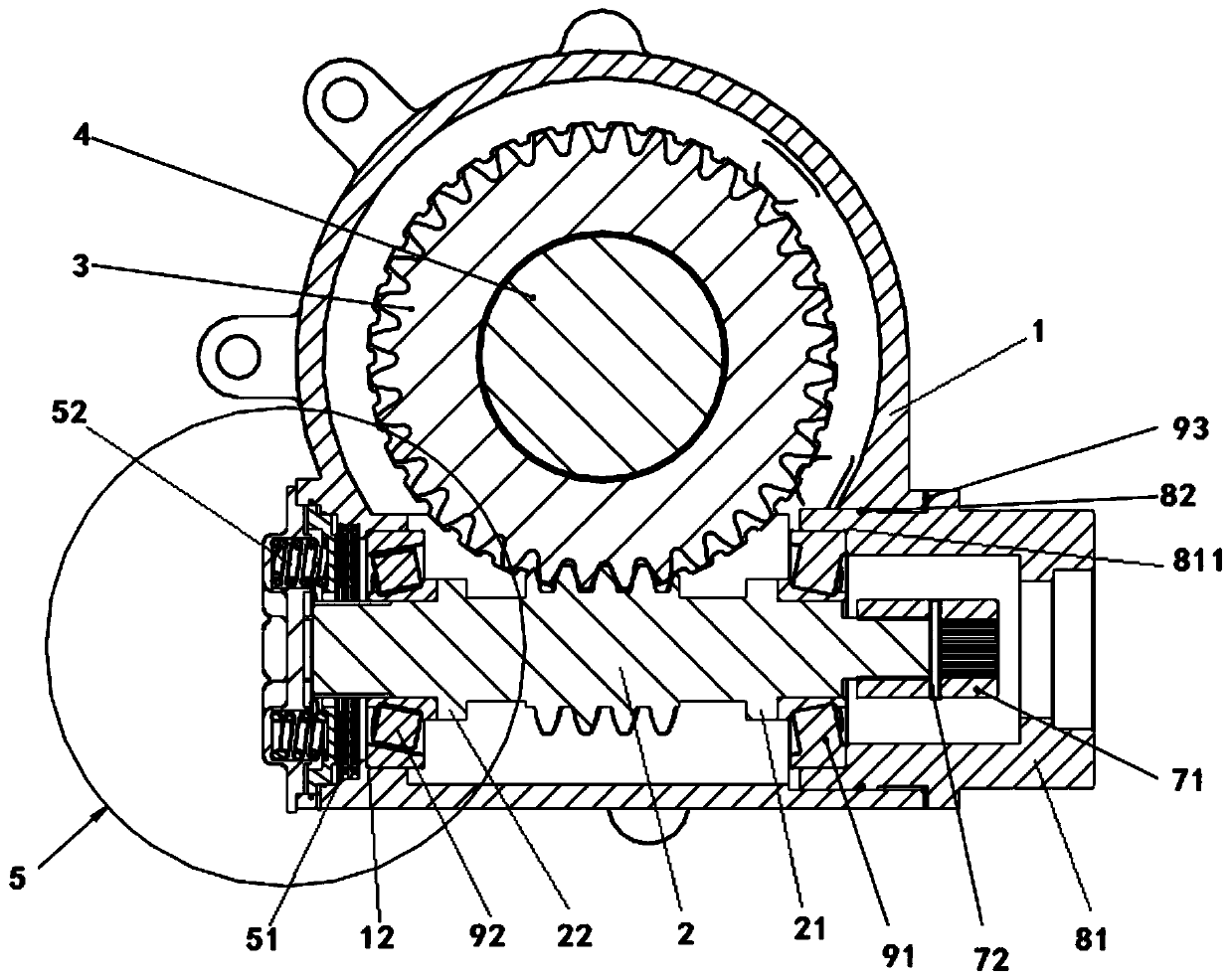 Worm gear case for land leveler and land leveler