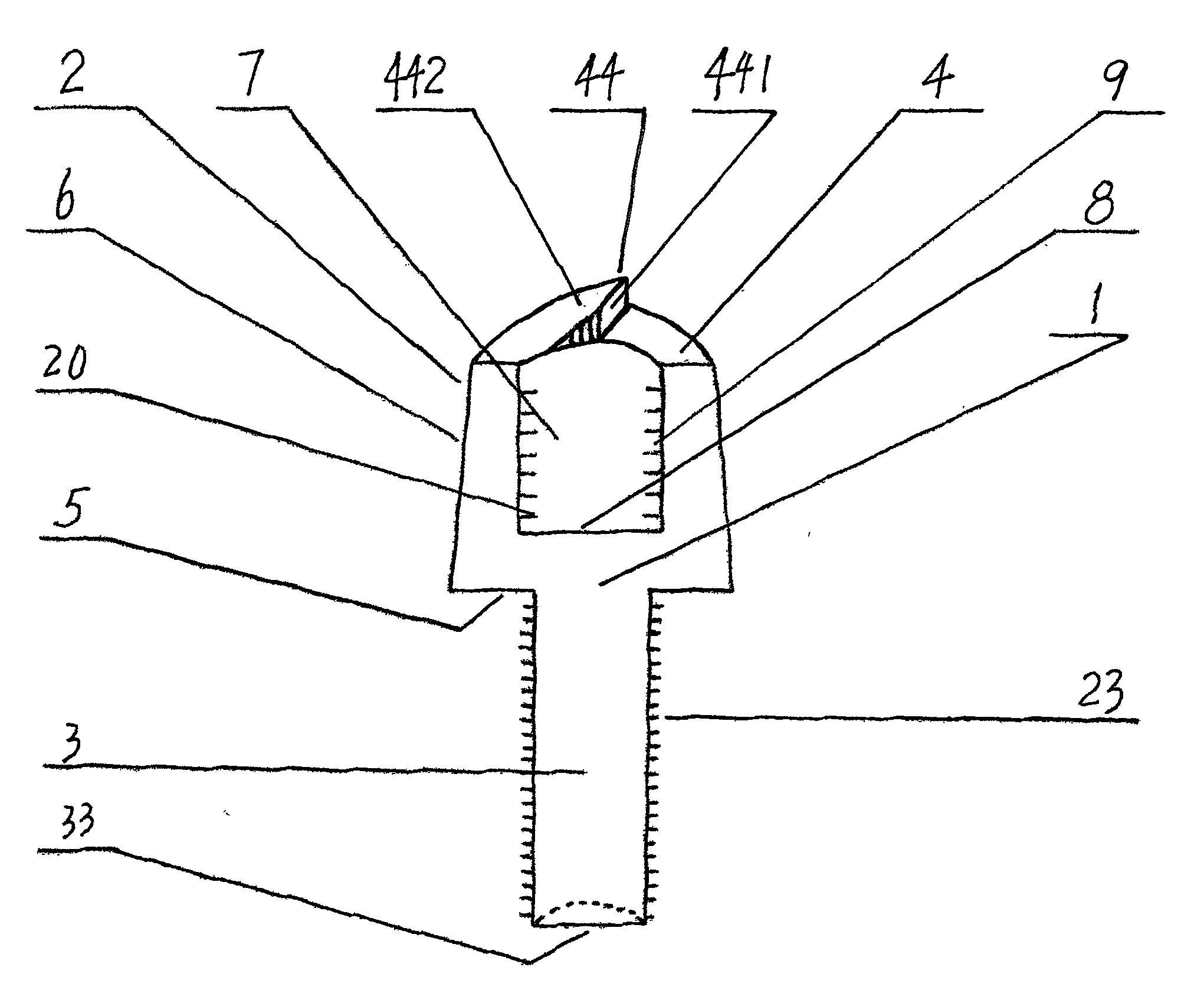 Anti-theft screw with concave-convex surface on screw hole top in heat treatment stiffening screw top